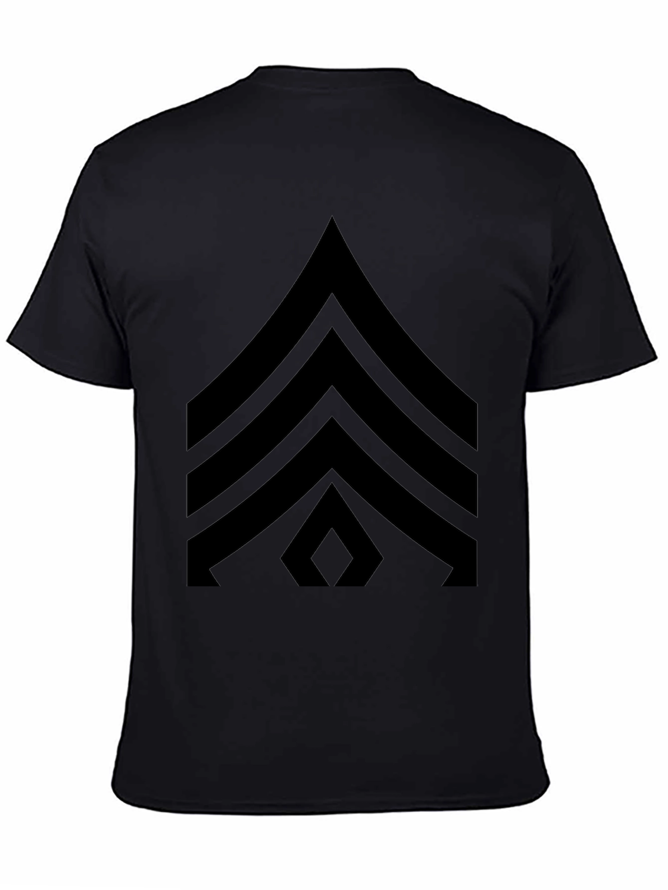 Black T-Shirt with Military Sergeant Stripes Design