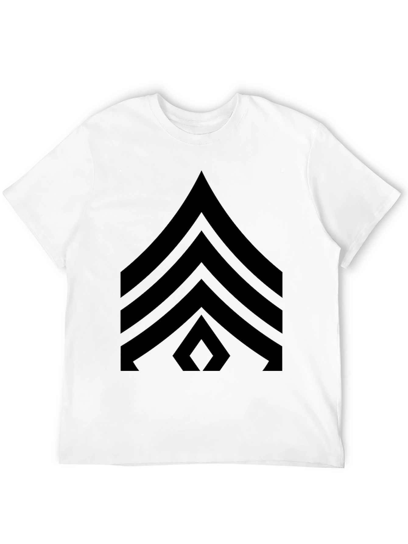 Black T-Shirt with Military Sergeant Stripes Design