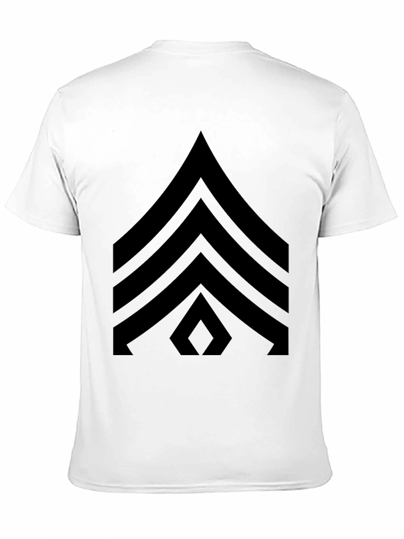 Black T-Shirt with Military Sergeant Stripes Design