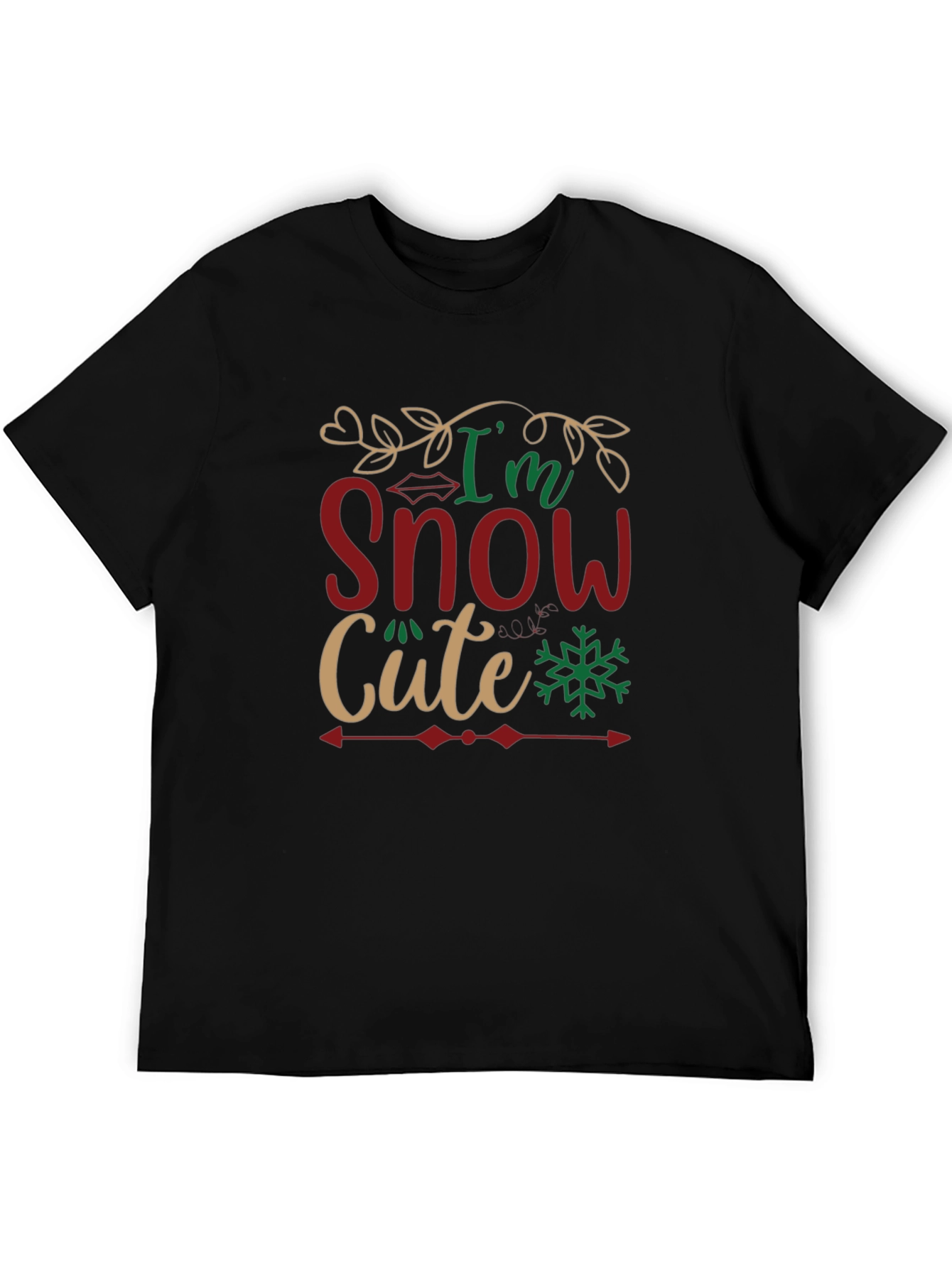 Im Snow Cute Black Graphic T-Shirt