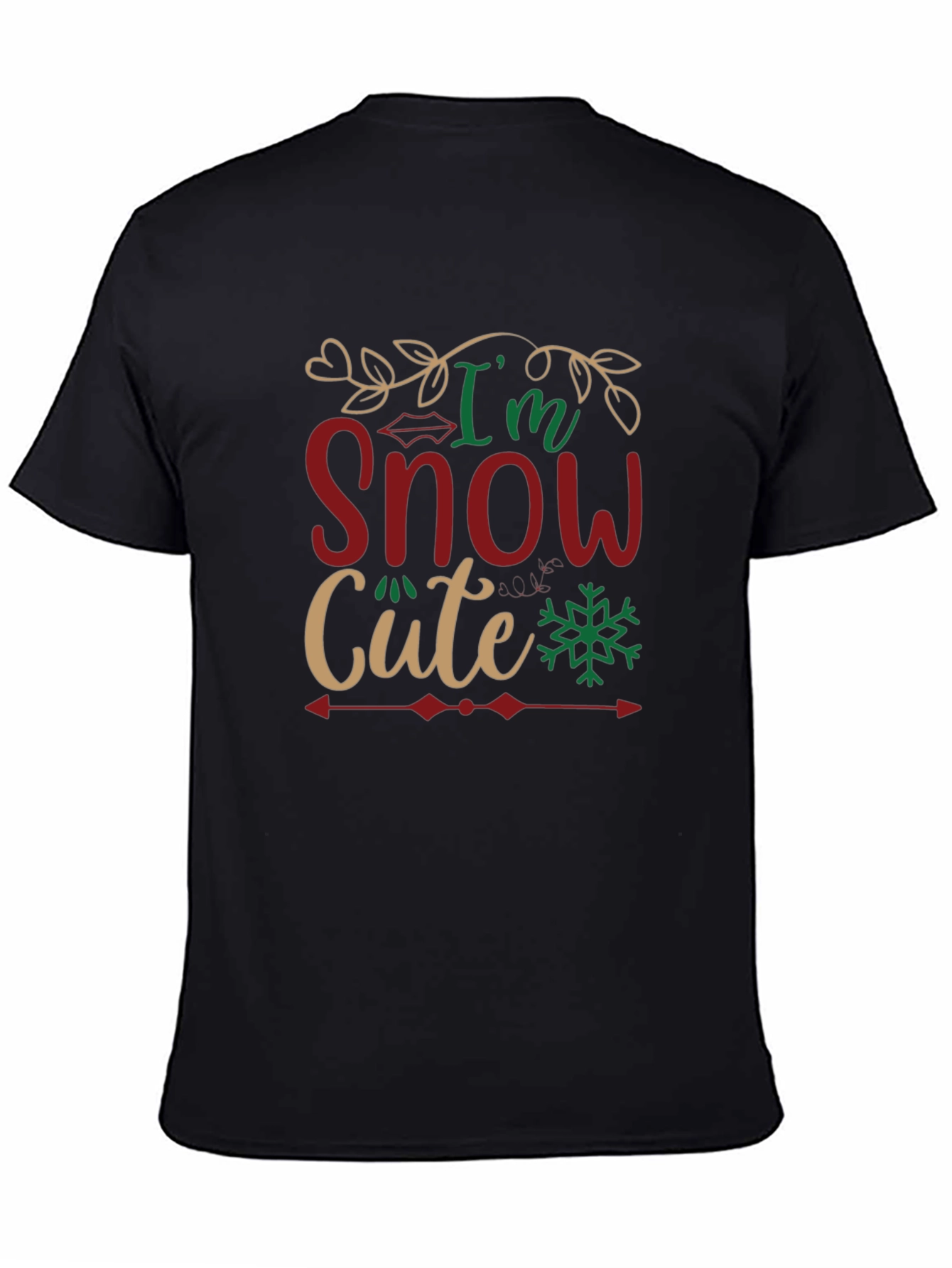 Im Snow Cute Black Graphic T-Shirt