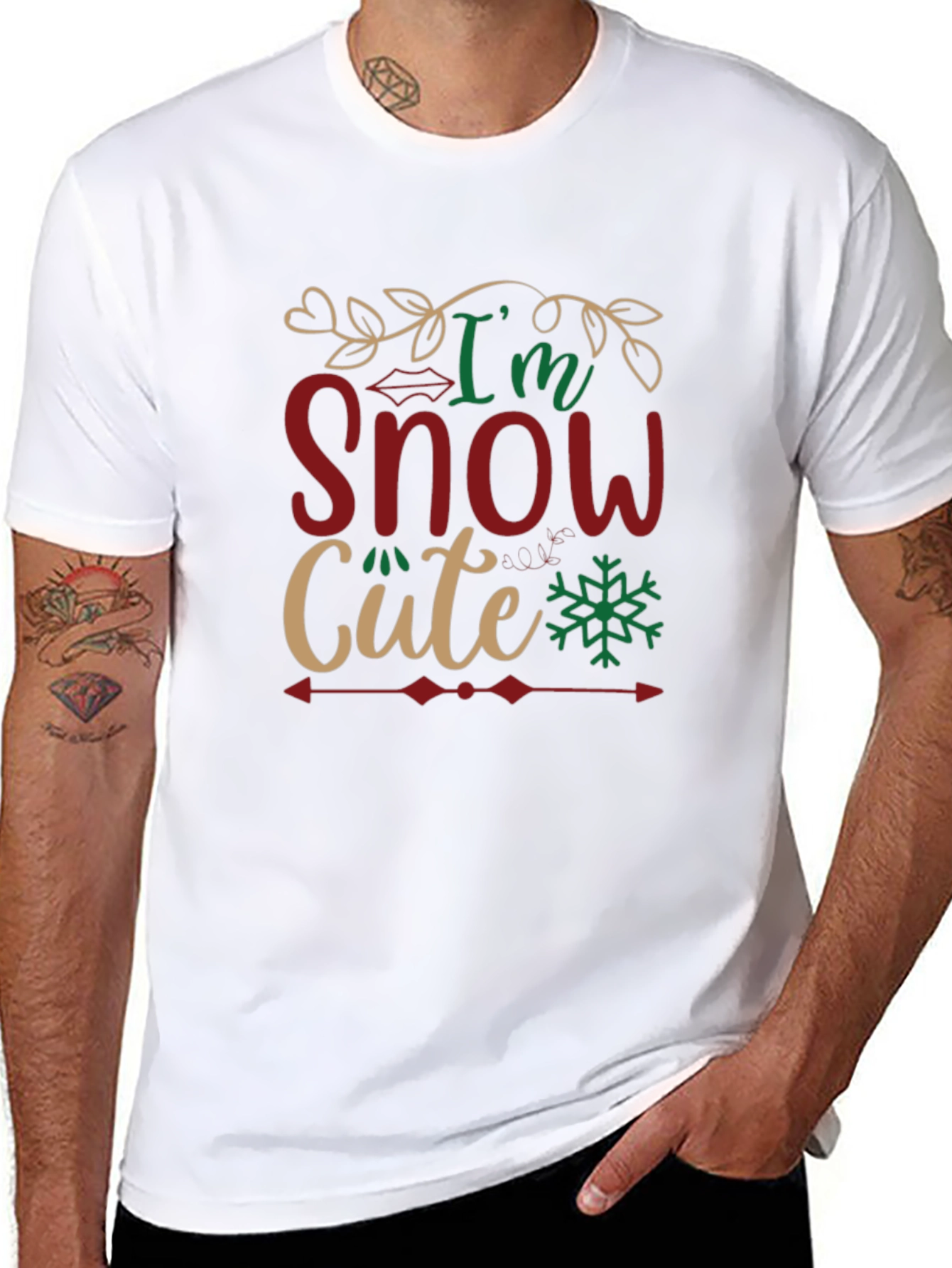Im Snow Cute Black Graphic T-Shirt