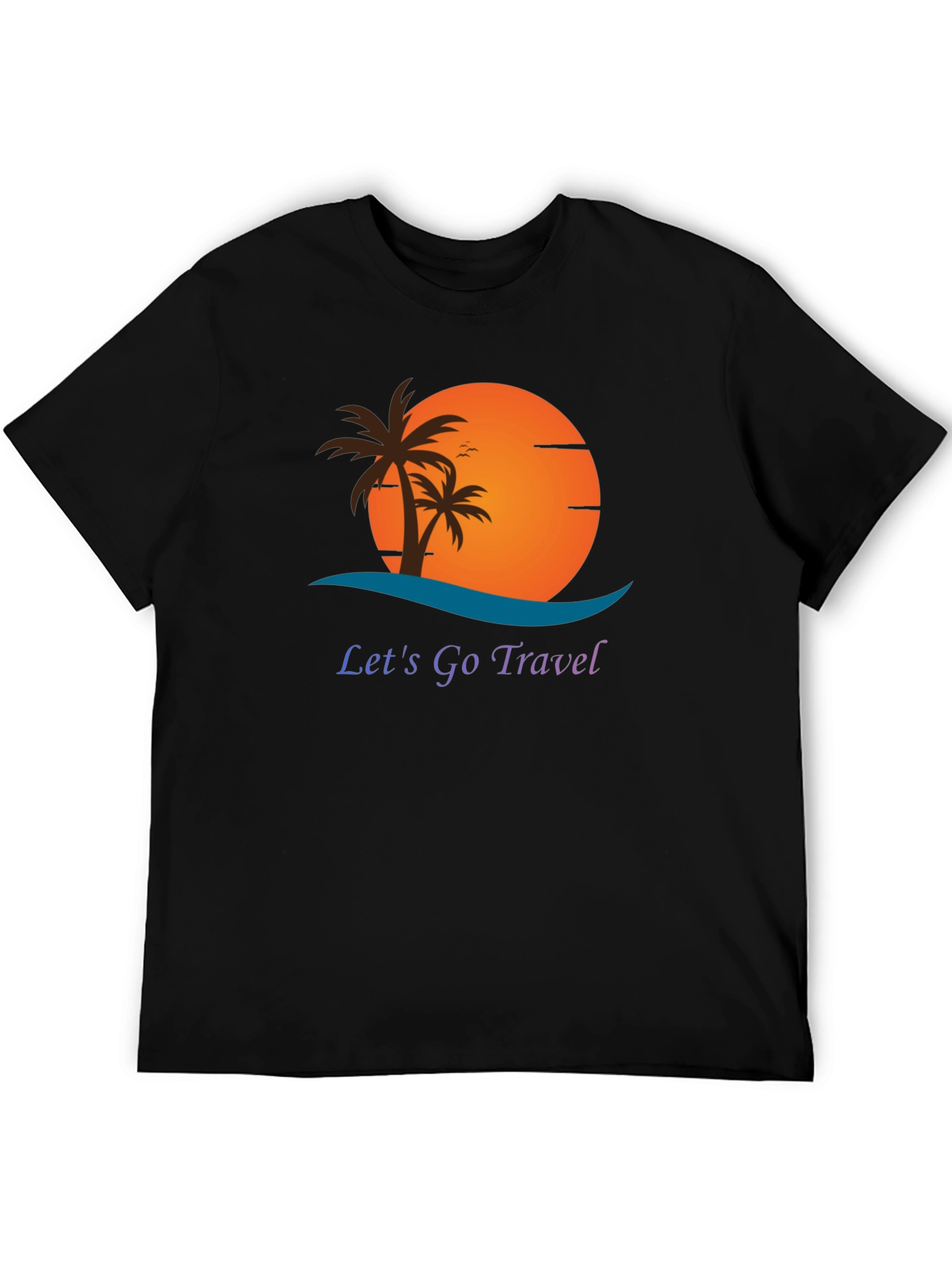 Lets Go Travel Black Graphic Tee