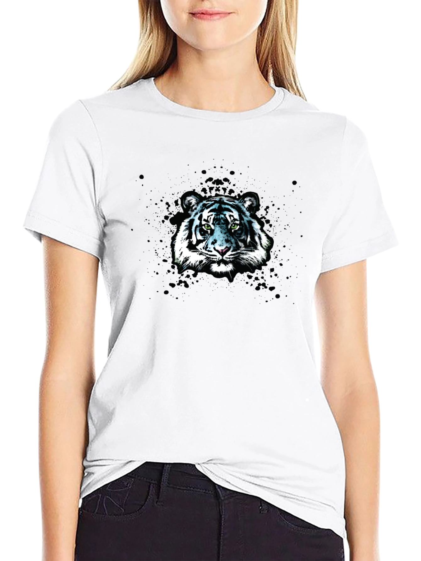 Tiger Face Graphic Black T-Shirt