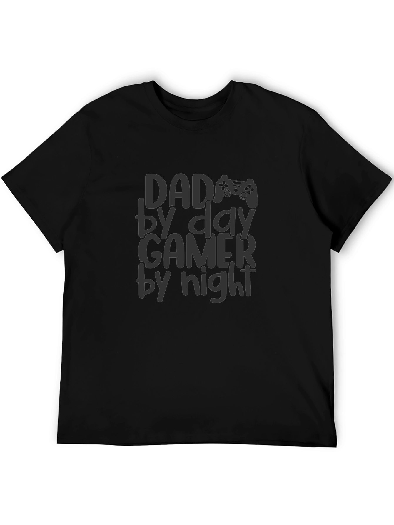 Dad By Day Gamer By Night Mens Black T-Shirt