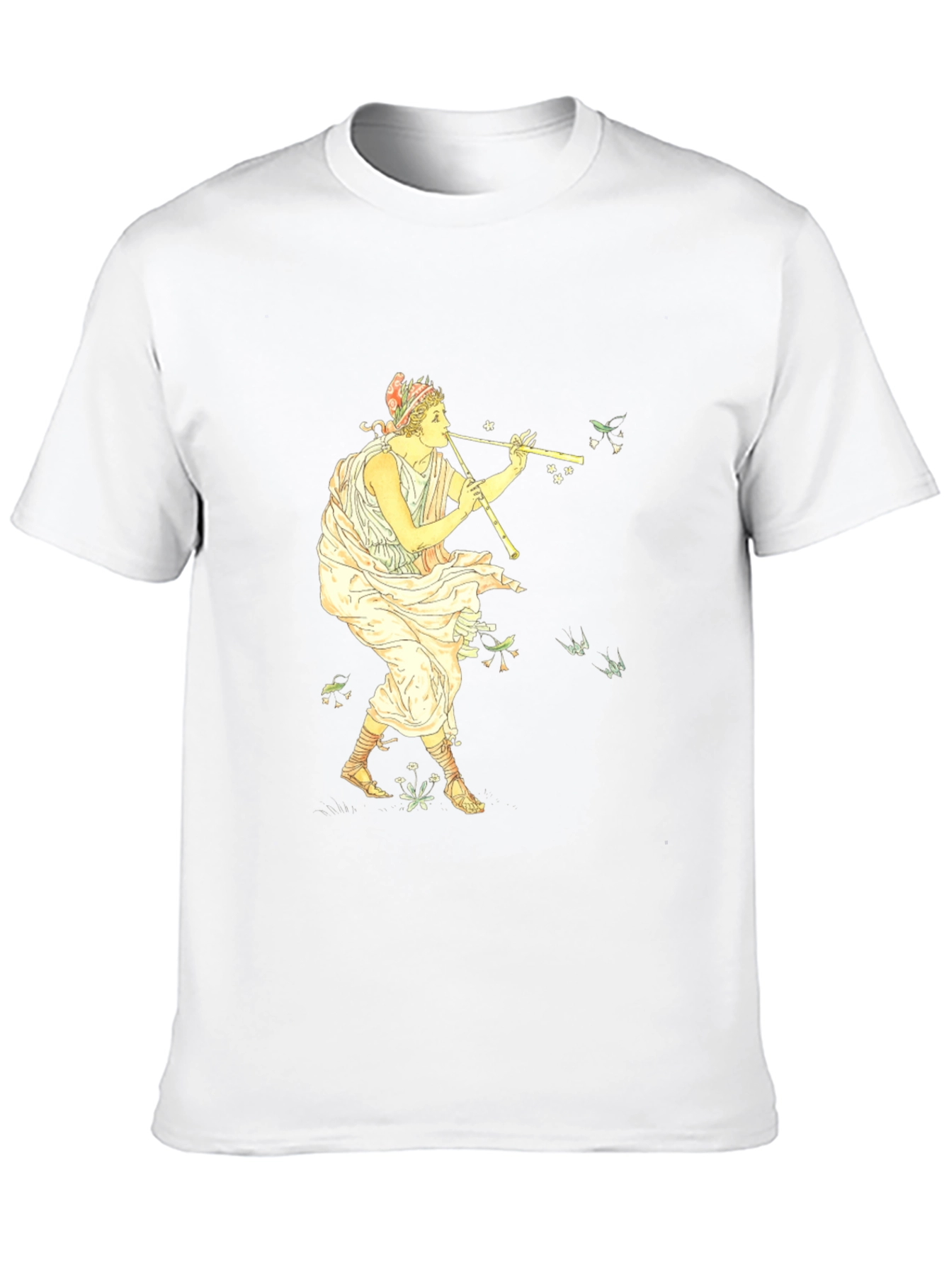 Greek Flute Player Black T-Shirt