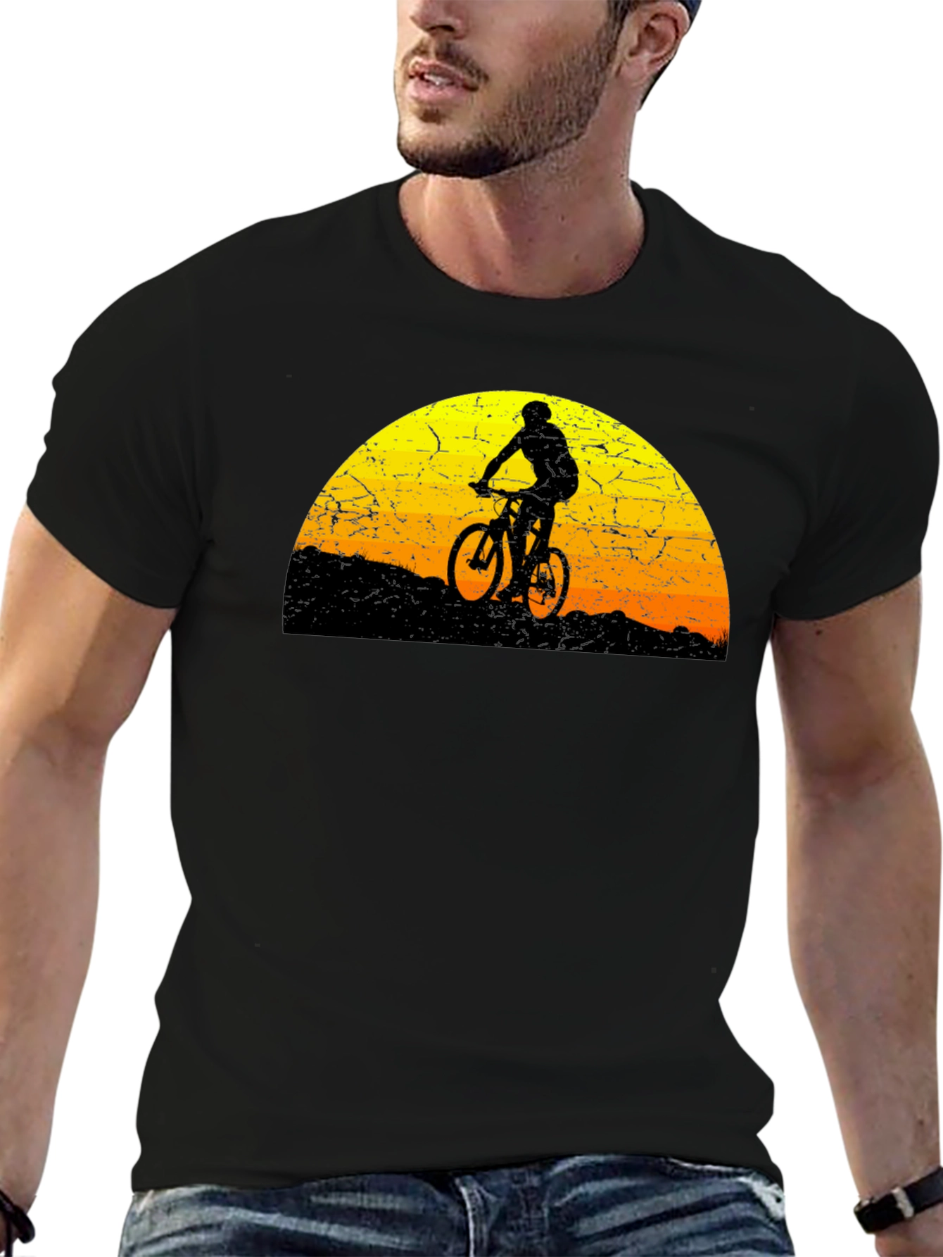 Mountain Biker Sunset Graphic Tee