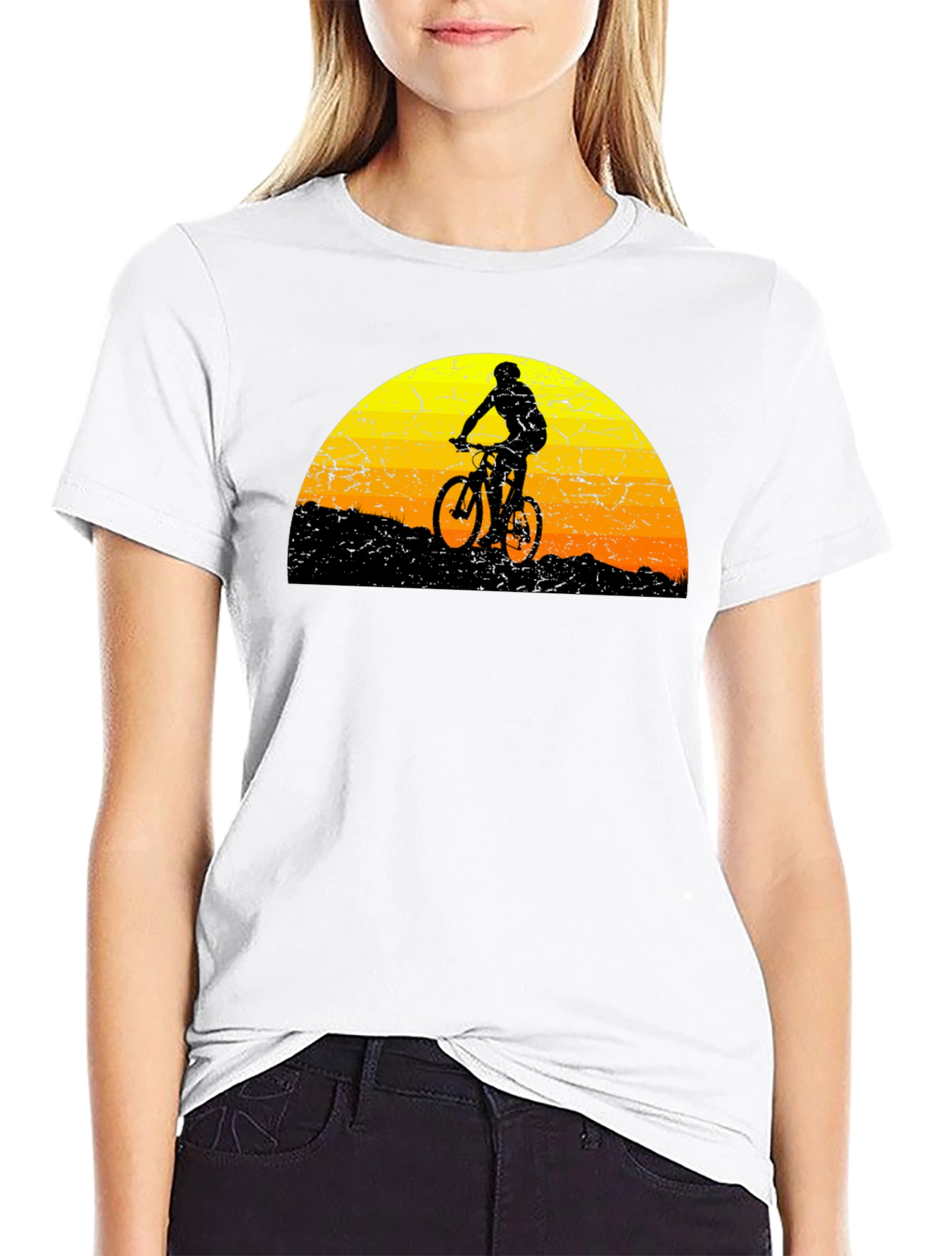 Mountain Biker Sunset Graphic Tee
