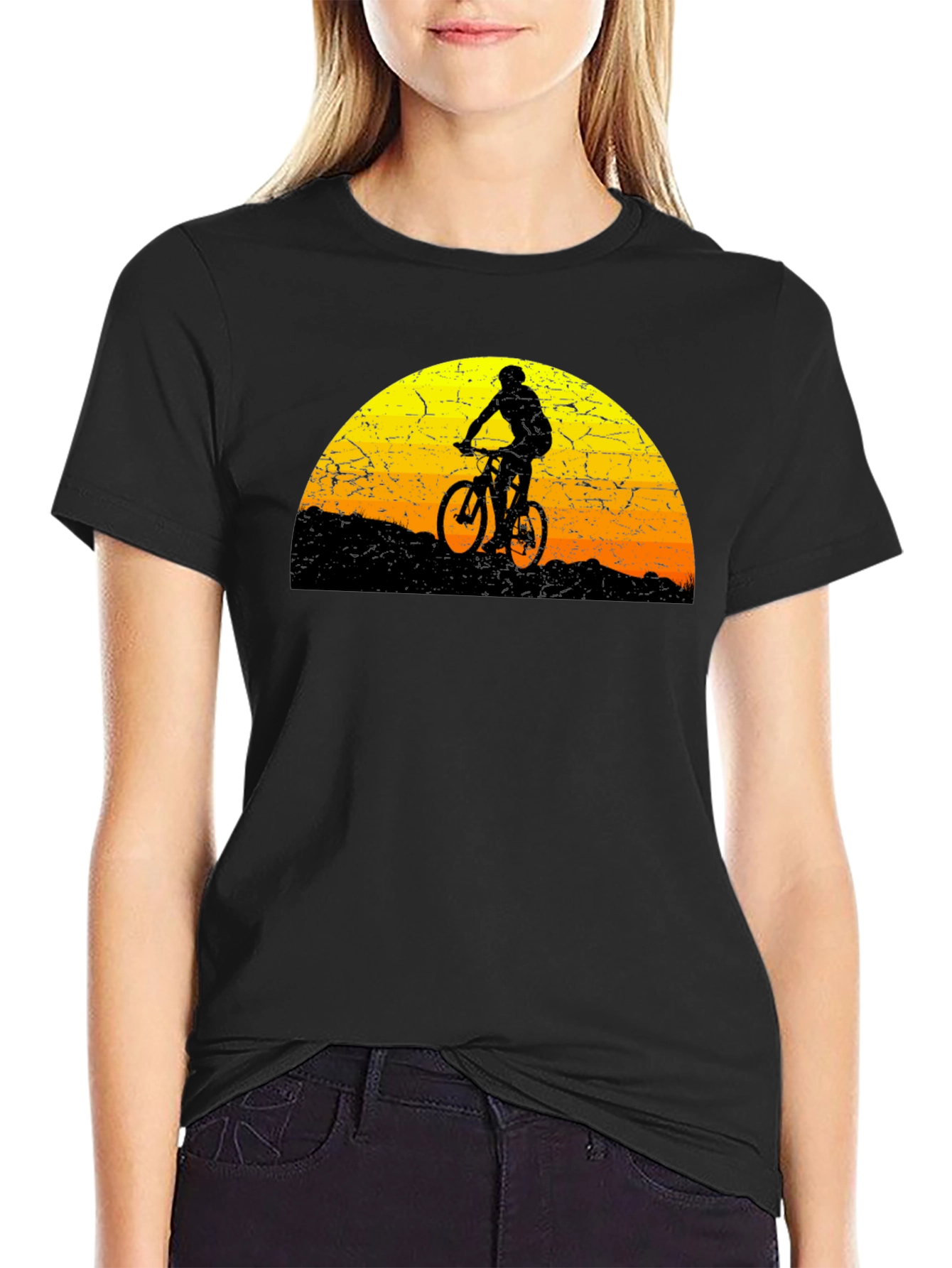 Mountain Biker Sunset Graphic Tee
