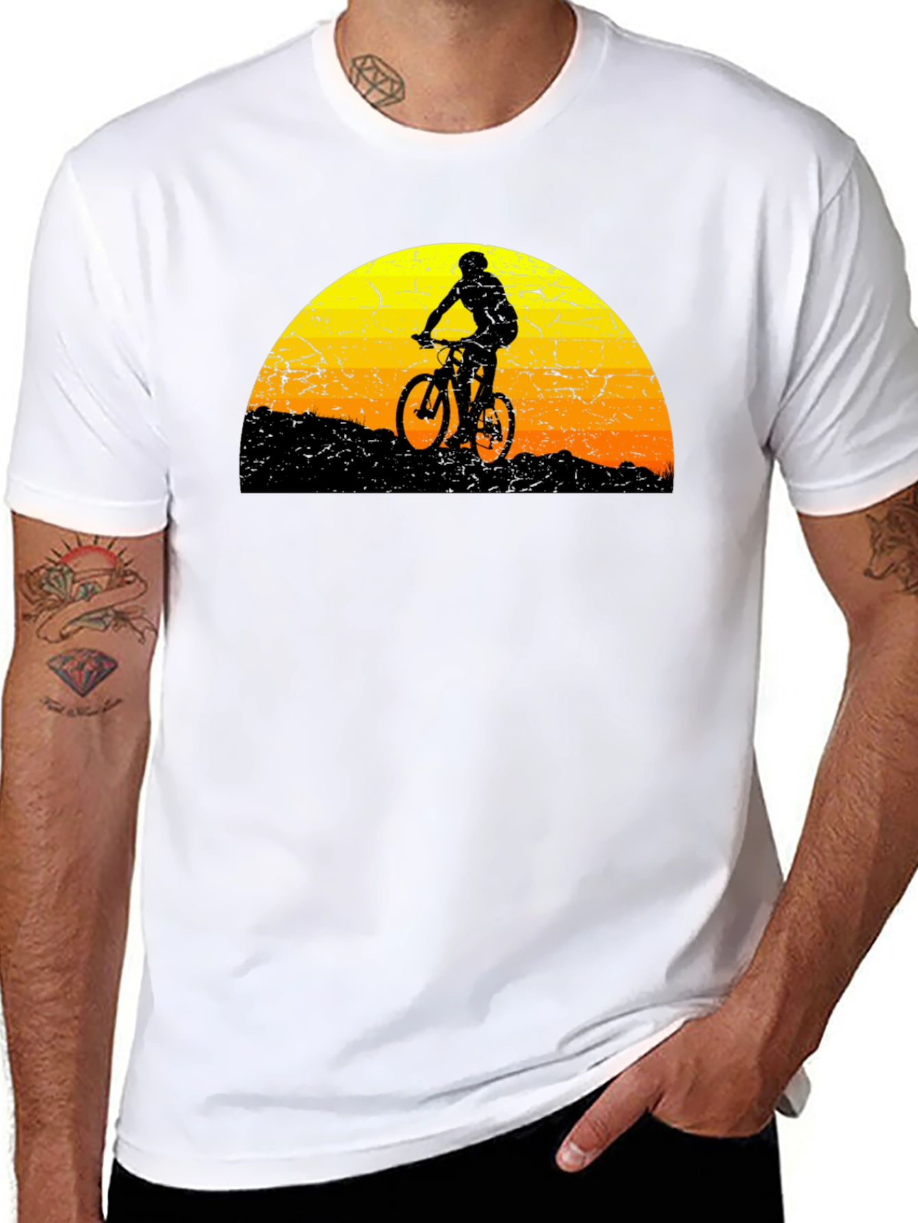 Mountain Biker Sunset Graphic Tee