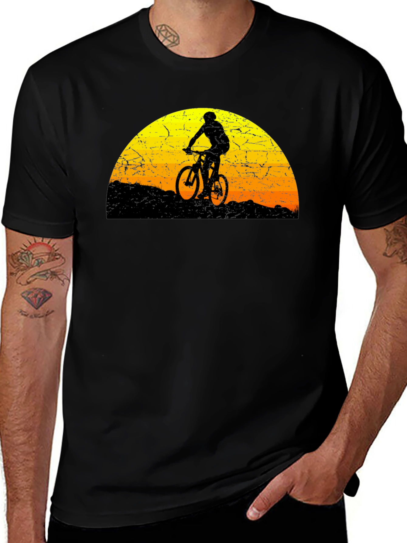 Mountain Biker Sunset Graphic Tee