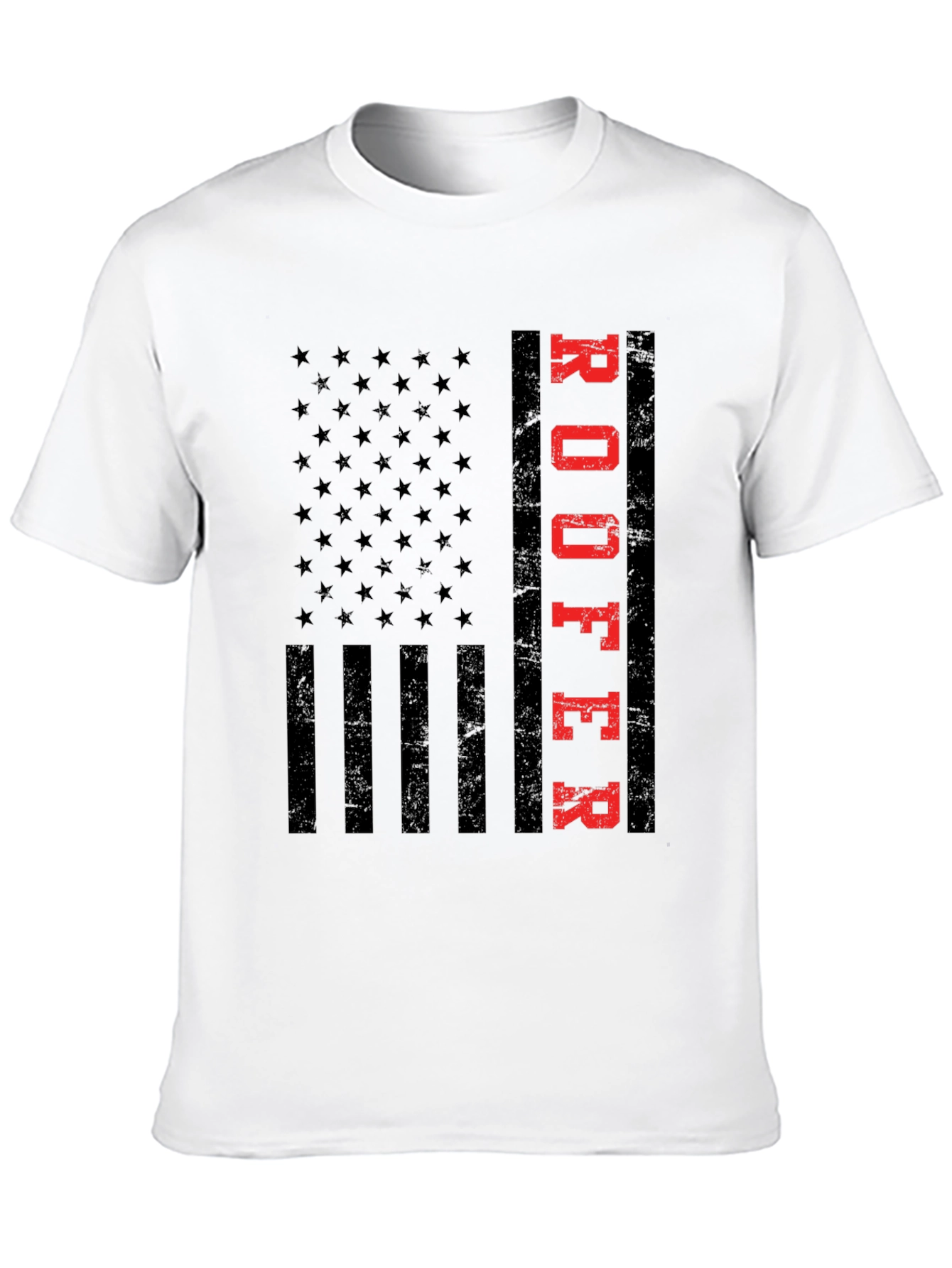 Roofer American Flag T-Shirt Patriotic Job Pride