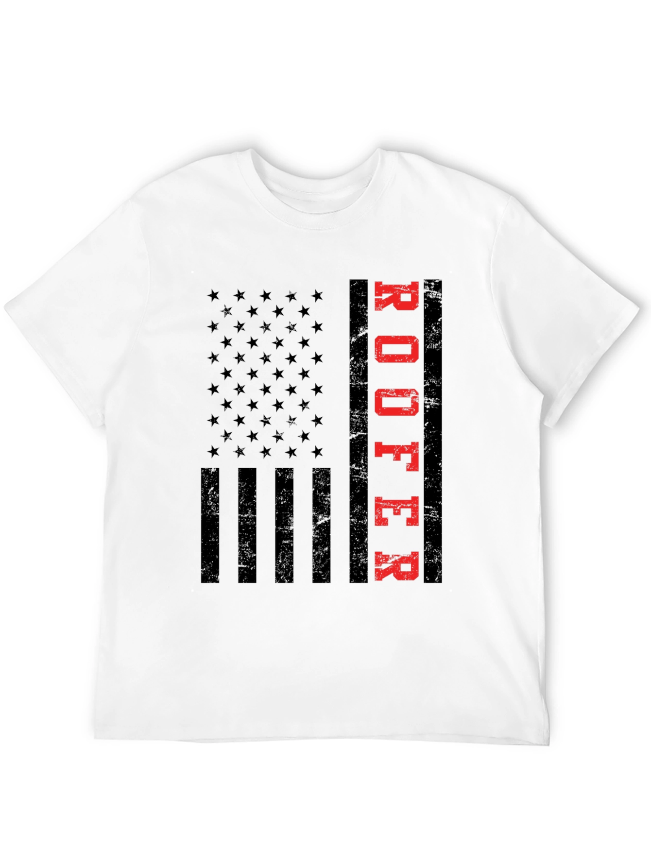 Roofer American Flag T-Shirt Patriotic Job Pride