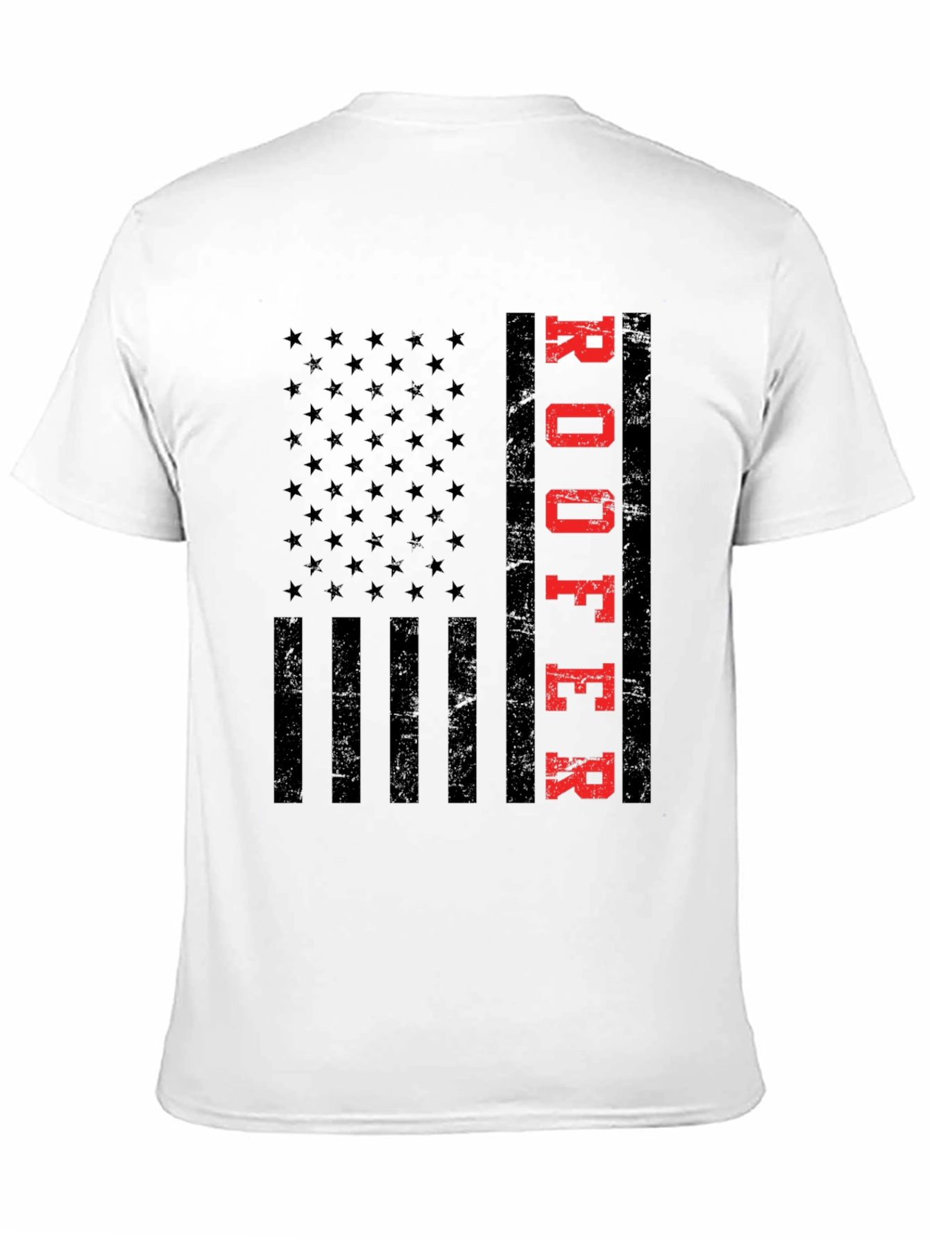 Roofer American Flag T-Shirt Patriotic Job Pride