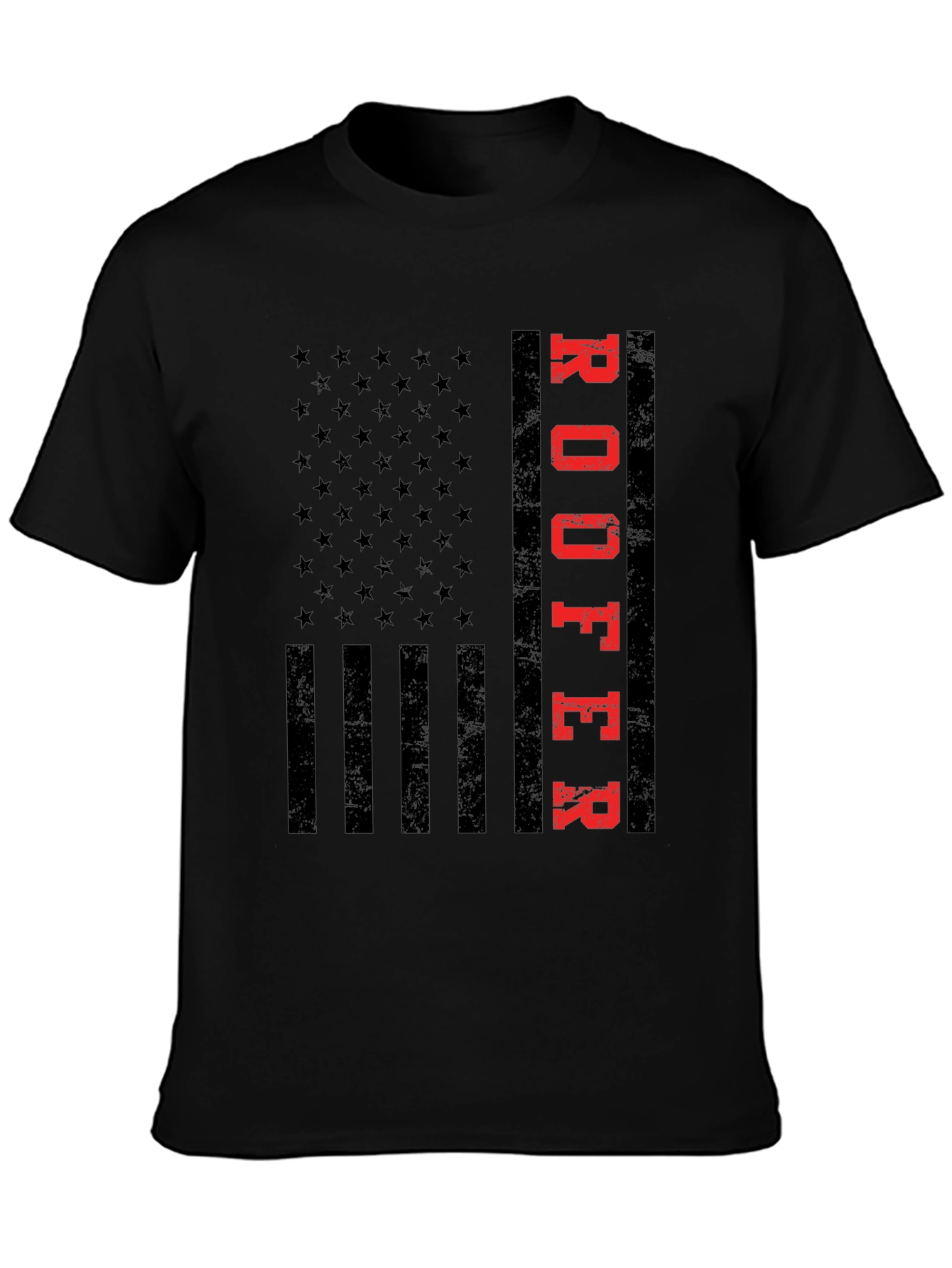Roofer American Flag T-Shirt Patriotic Job Pride