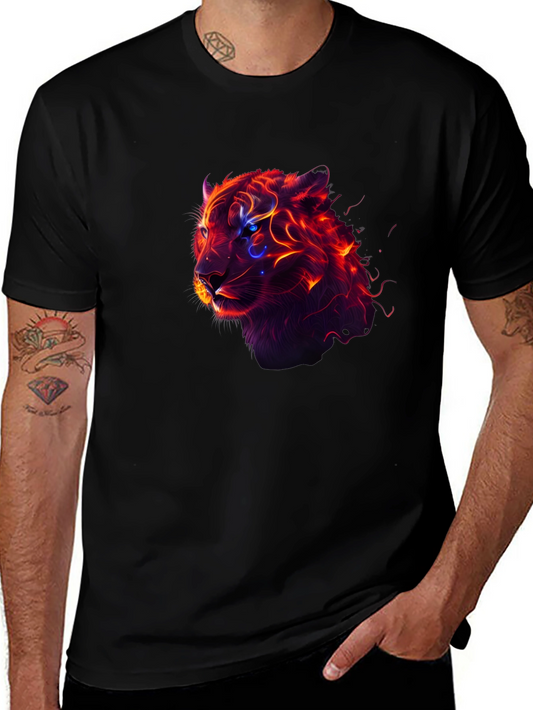 Fiery Tiger Graphic Tee - Mens Black T-Shirt