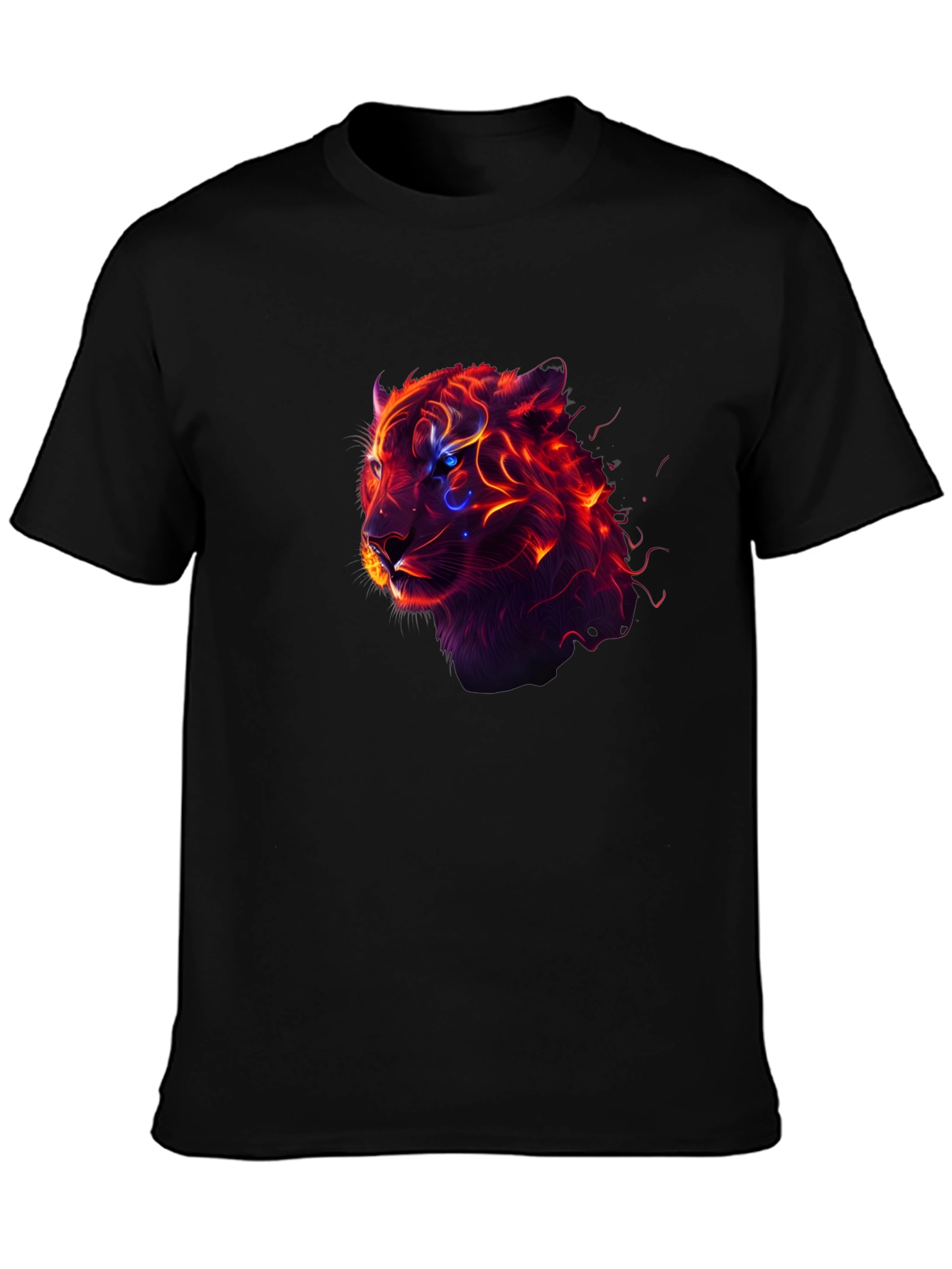 Fiery Tiger Graphic Tee - Mens Black T-Shirt