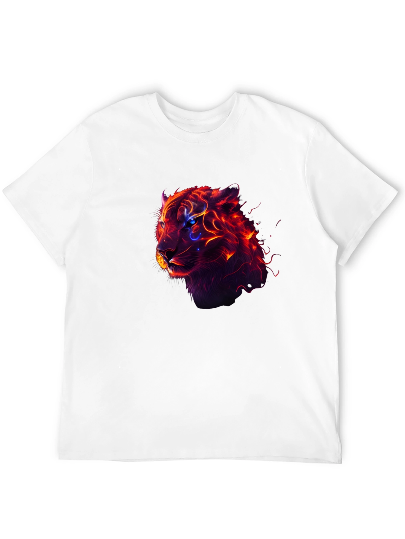 Fiery Tiger Graphic Tee - Mens Black T-Shirt