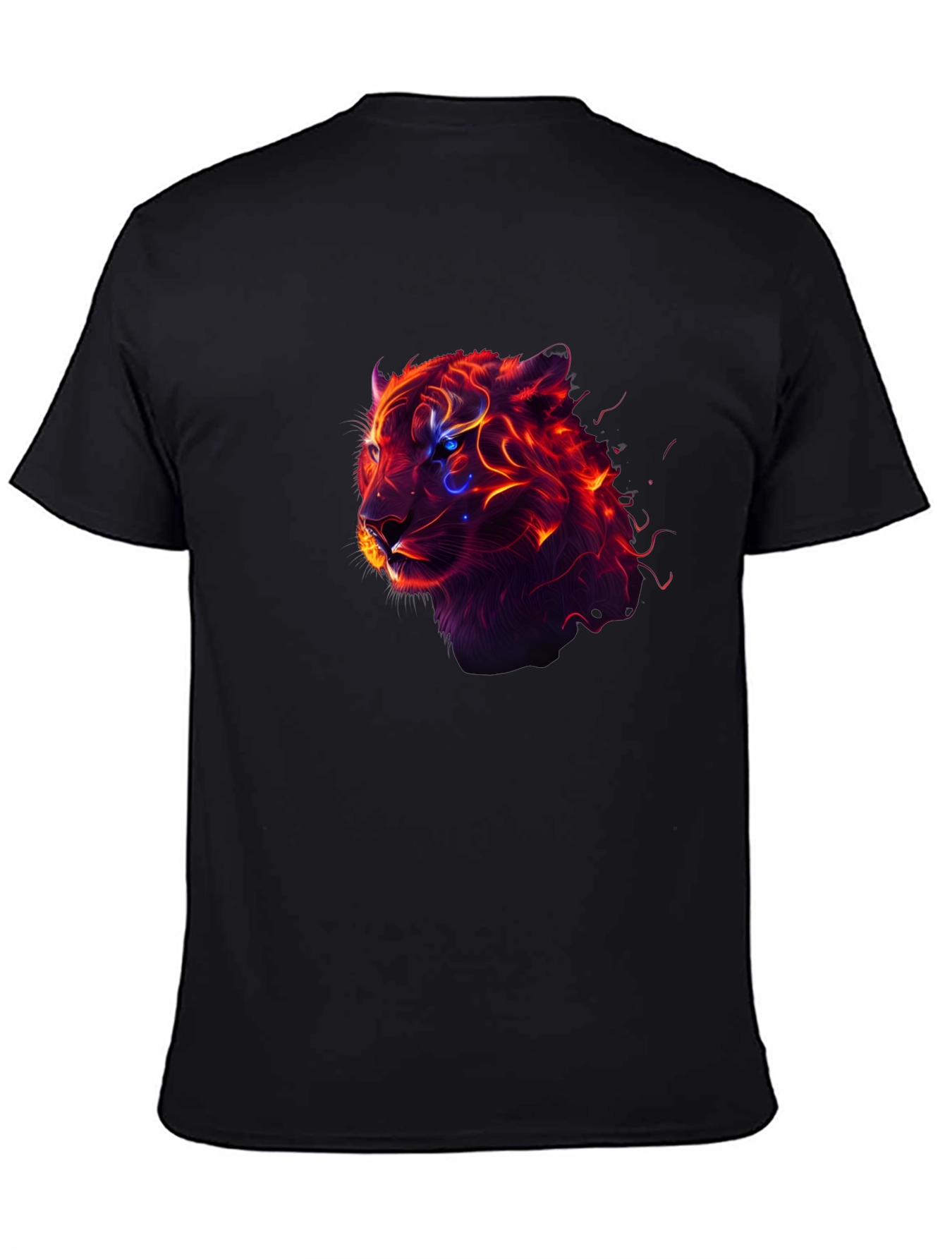 Fiery Tiger Graphic Tee - Mens Black T-Shirt