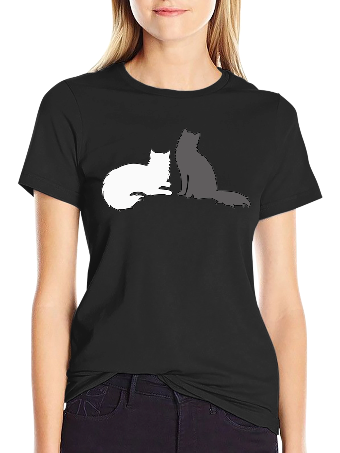 Cats Silhouette Graphic T-Shirt