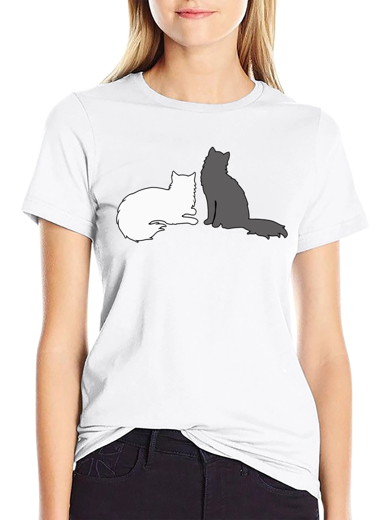Cats Silhouette Graphic T-Shirt