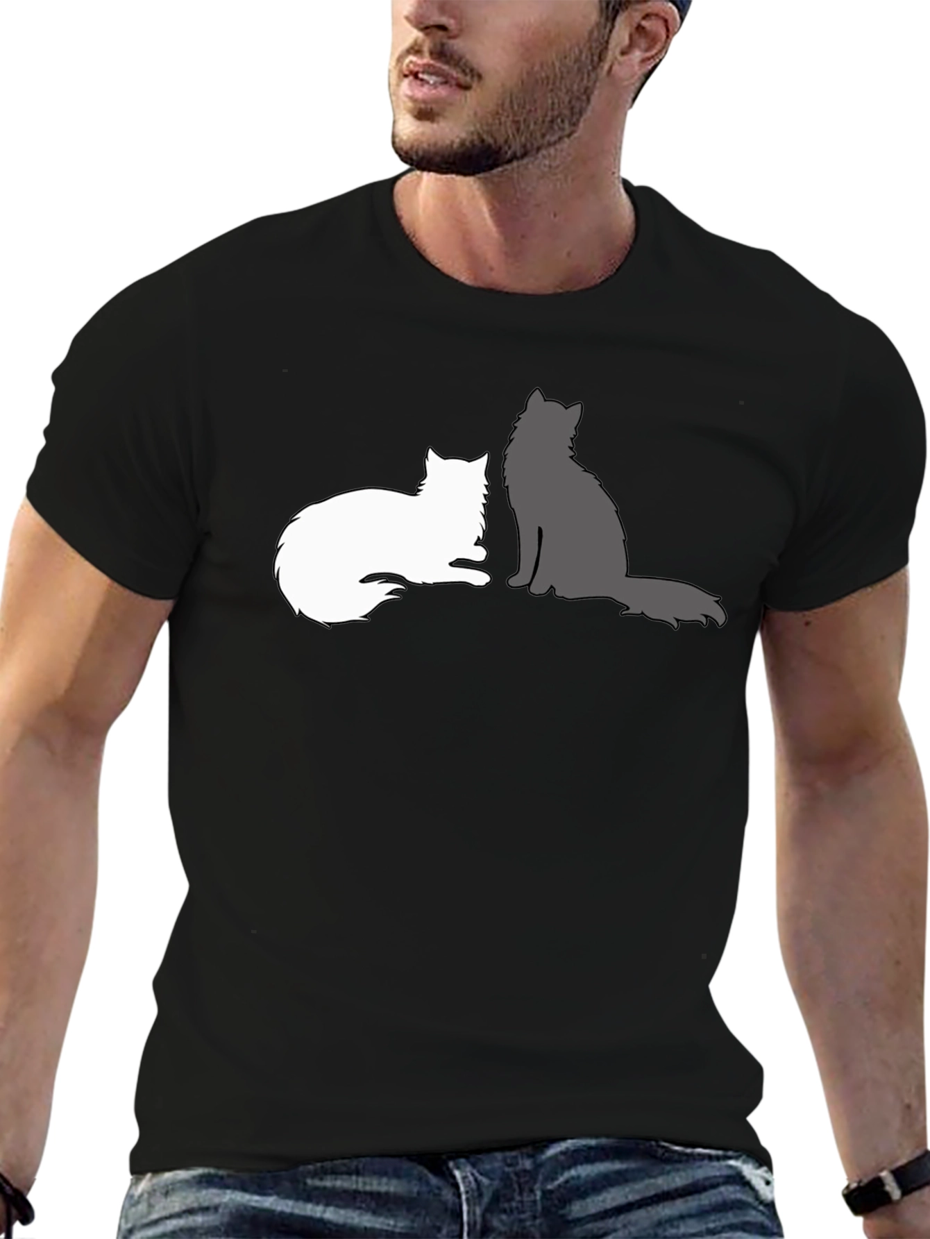 Cats Silhouette Graphic T-Shirt