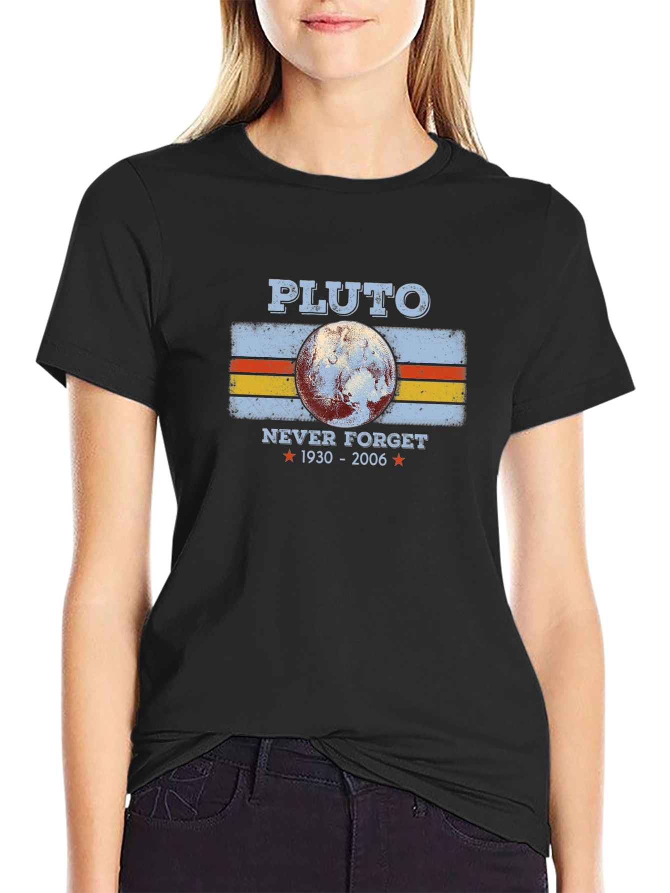 Retro Pluto Never Forget Graphic T-Shirt
