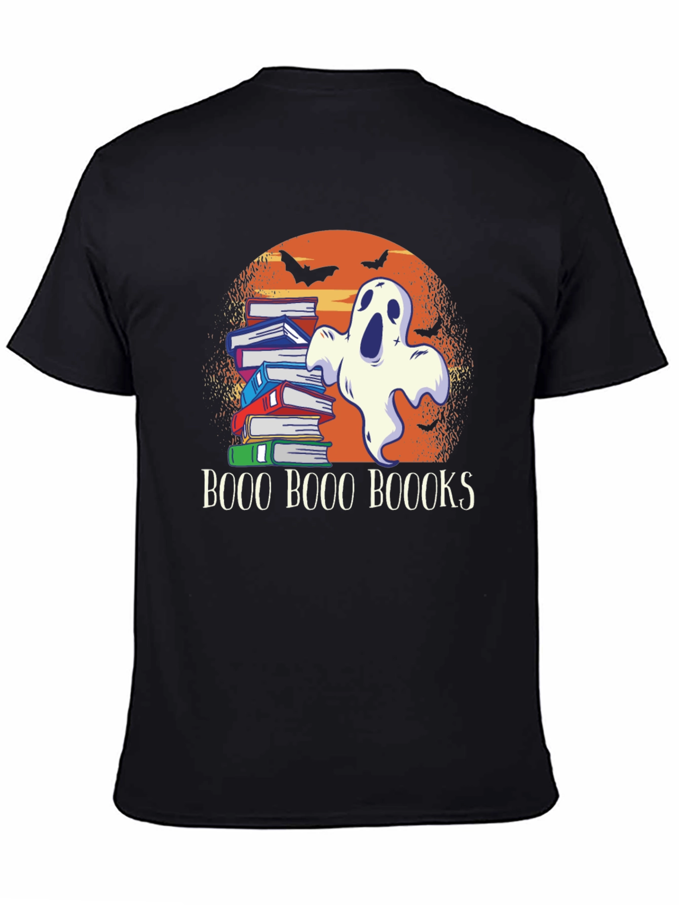 Boo Halloween Ghost & Books T-Shirt