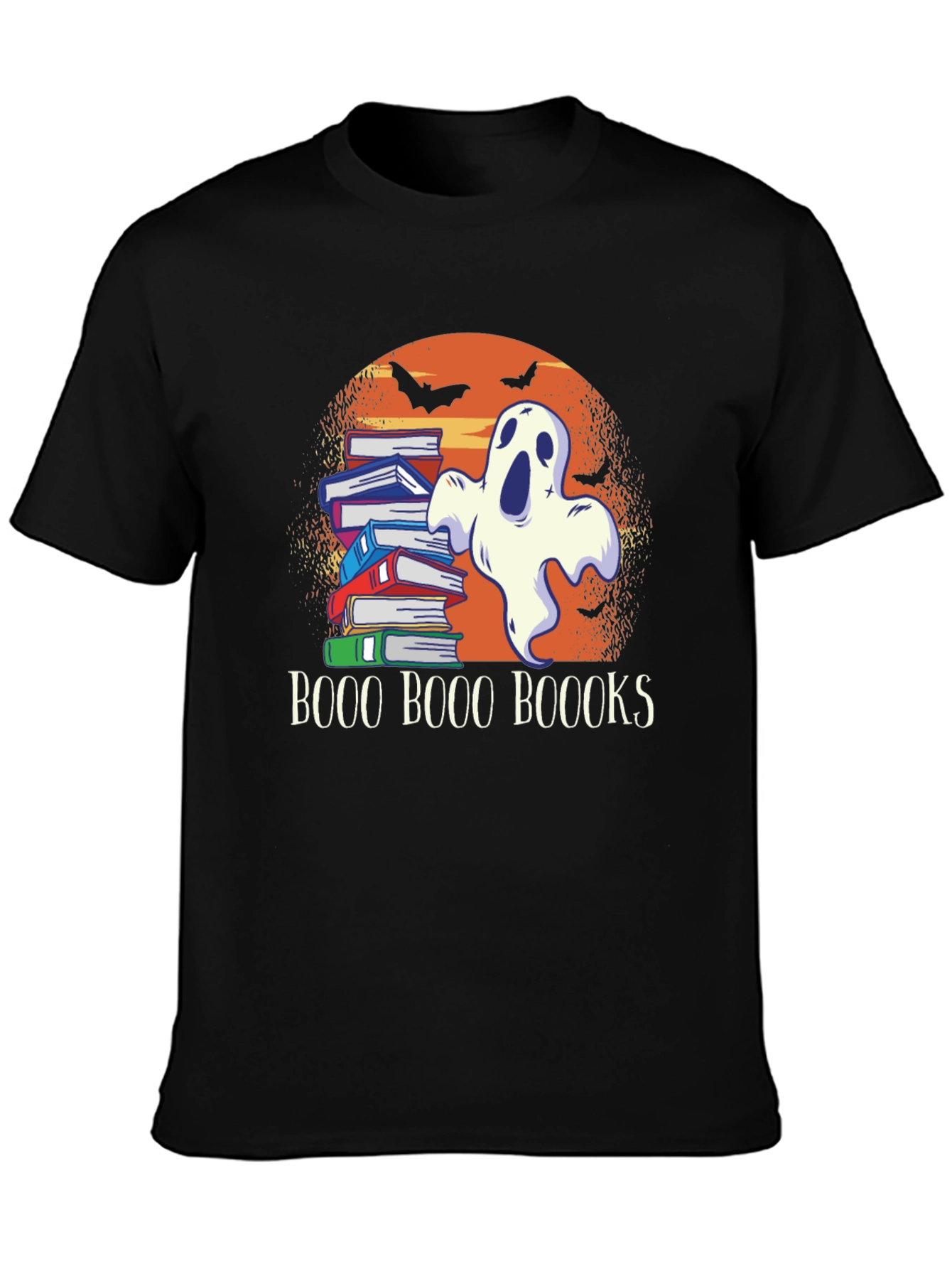 Boo Halloween Ghost & Books T-Shirt