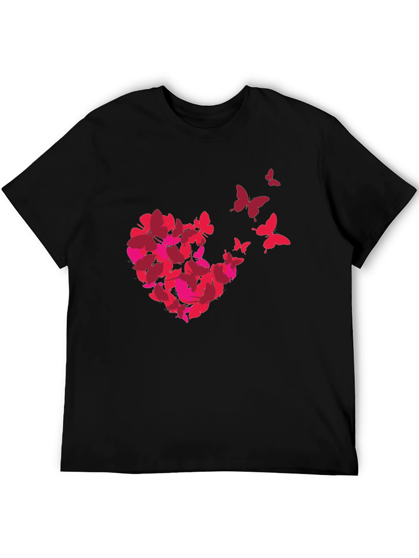 Butterfly Heart Graphic Tee - Soft Black Cotton T-Shirt