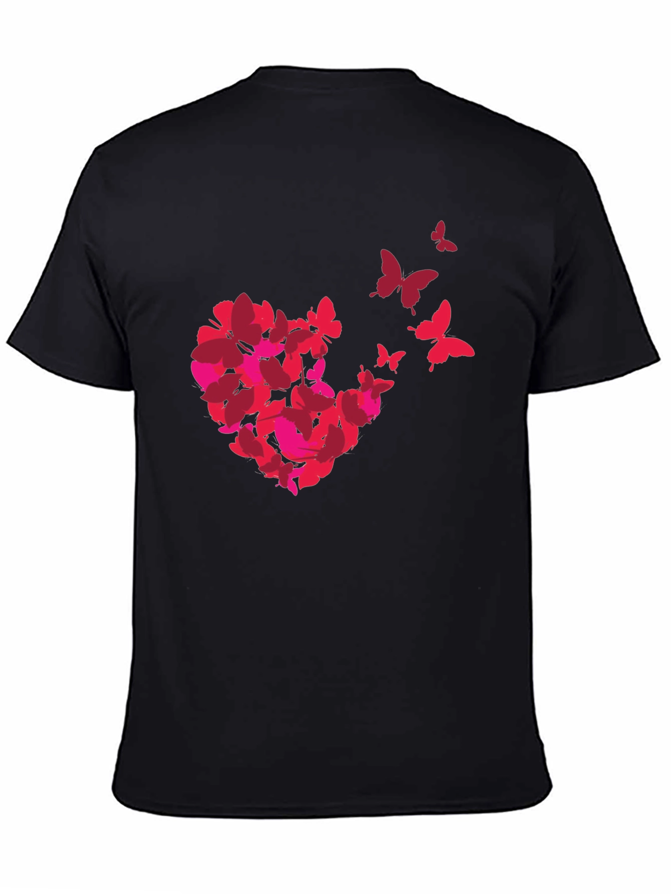 Butterfly Heart Graphic Tee - Soft Black Cotton T-Shirt