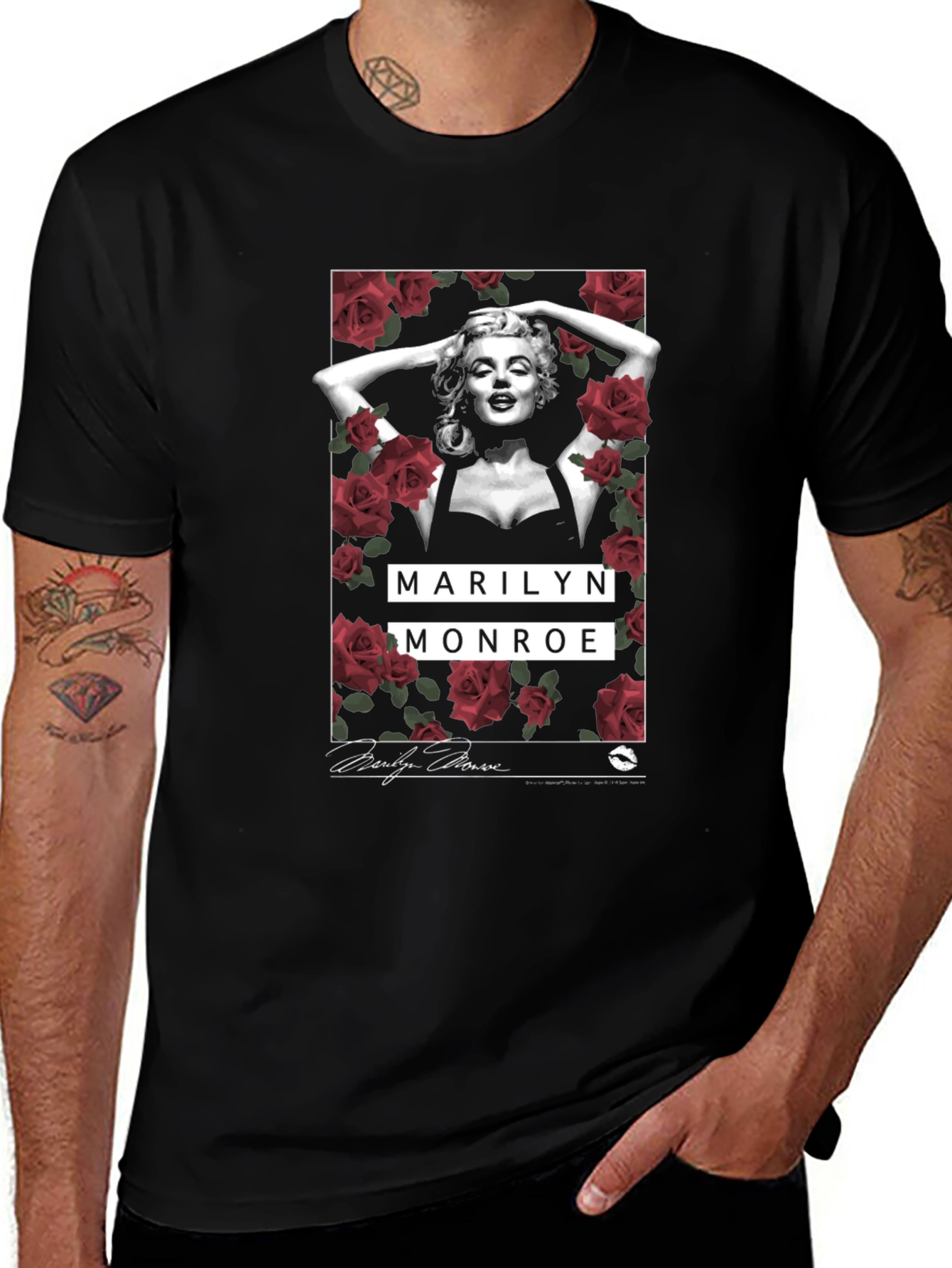Marilyn Monroe Rose Graphic Tee - Classic Style