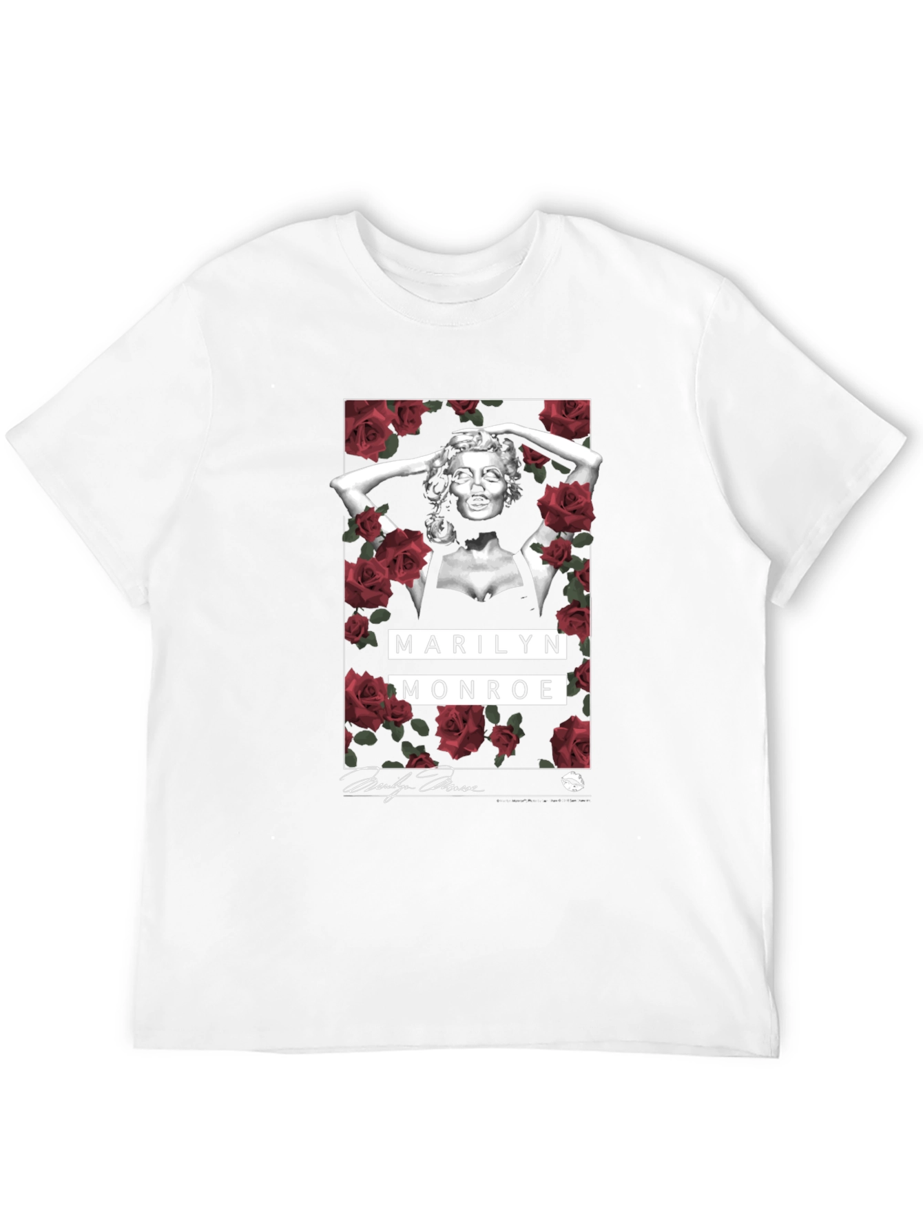 Marilyn Monroe Rose Graphic Tee - Classic Style