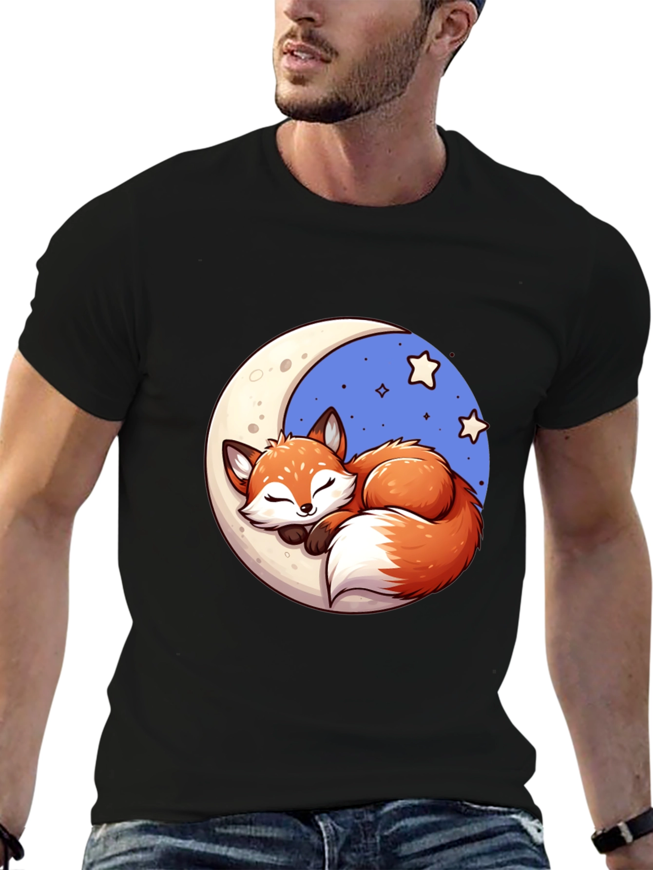 Dreamy Fox Graphic Tee - Cute Cartoon Design