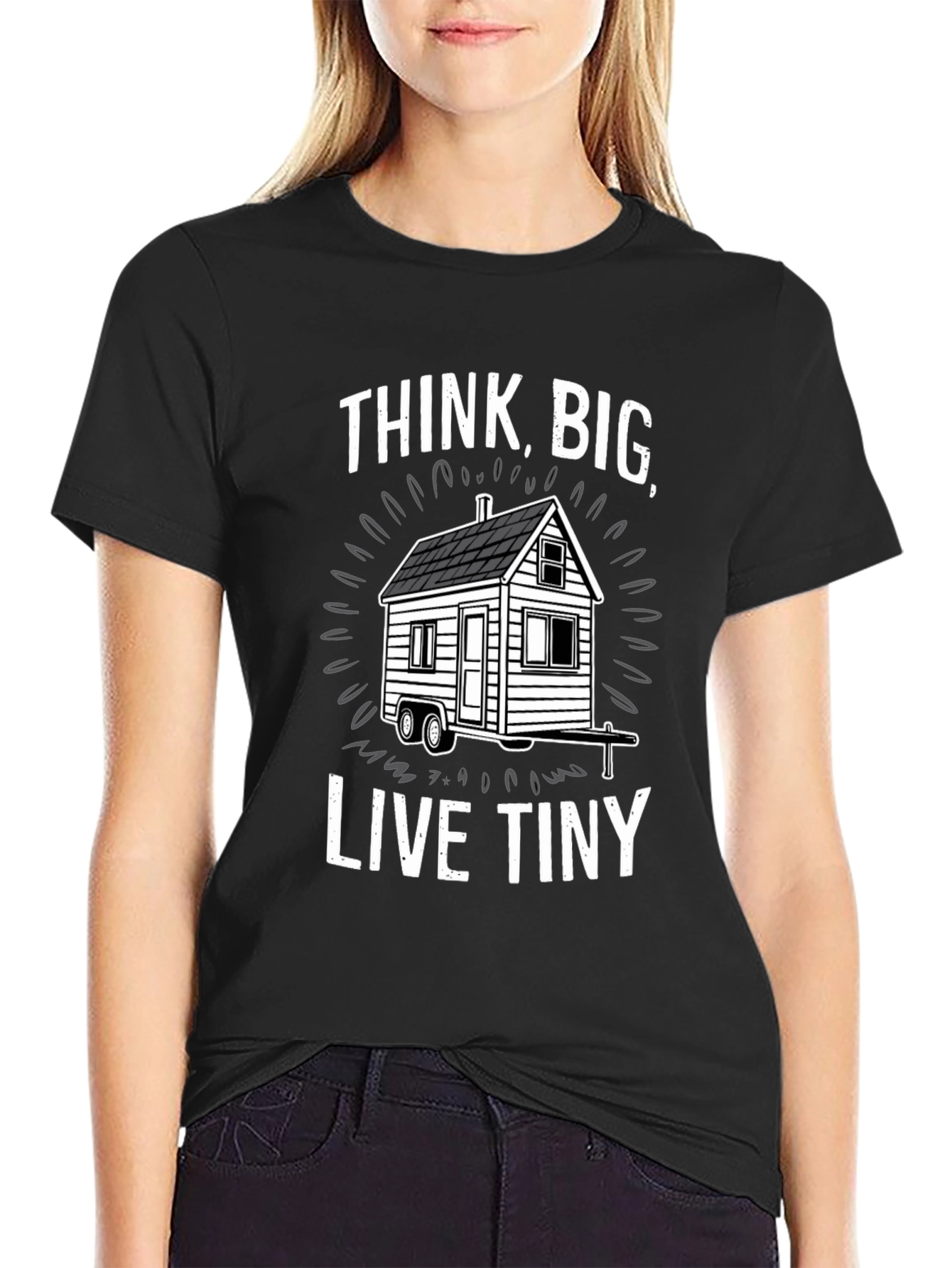 Think Big Live Tiny Black T-Shirt