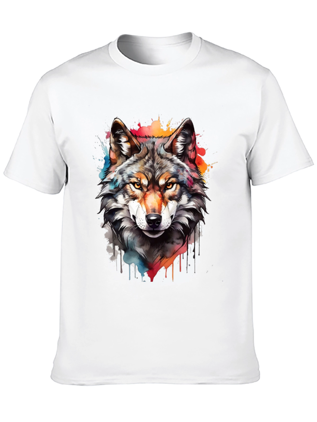 Wolf Graphic Print Tee - Mens Black T-Shirt