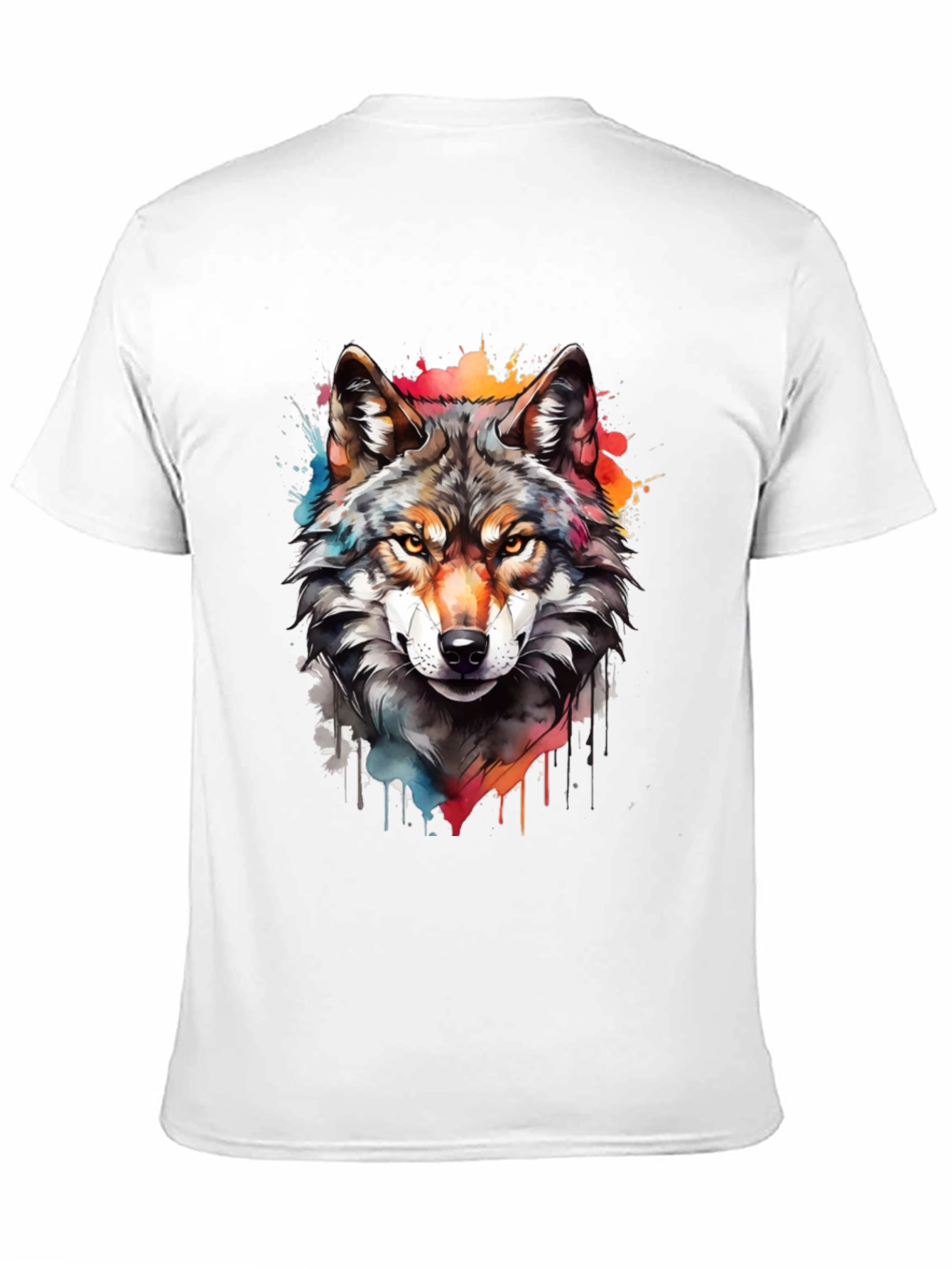 Wolf Graphic Print Tee - Mens Black T-Shirt