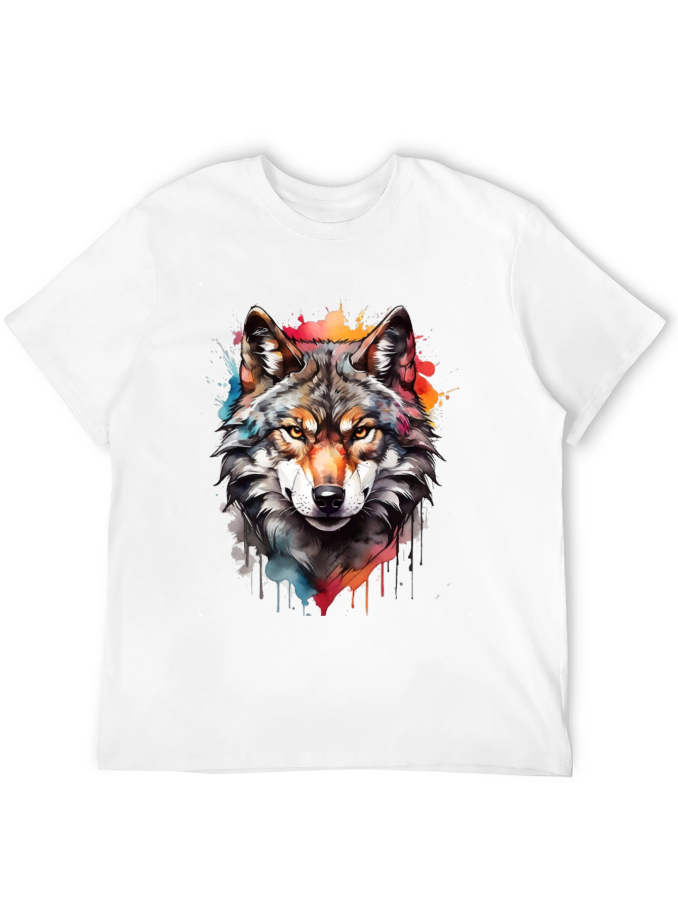 Wolf Graphic Print Tee - Mens Black T-Shirt