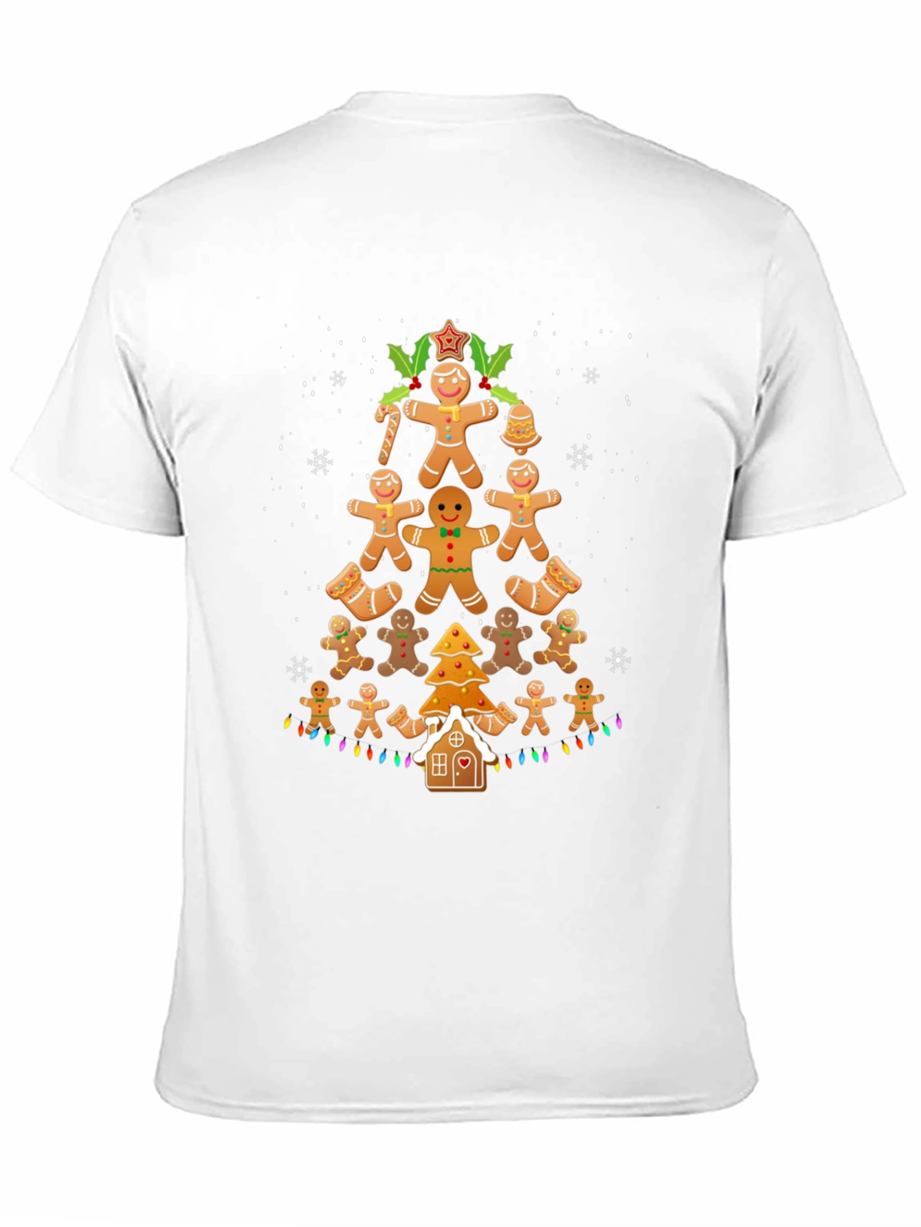 Gingerbread Man Christmas Tree Graphic T-Shirt