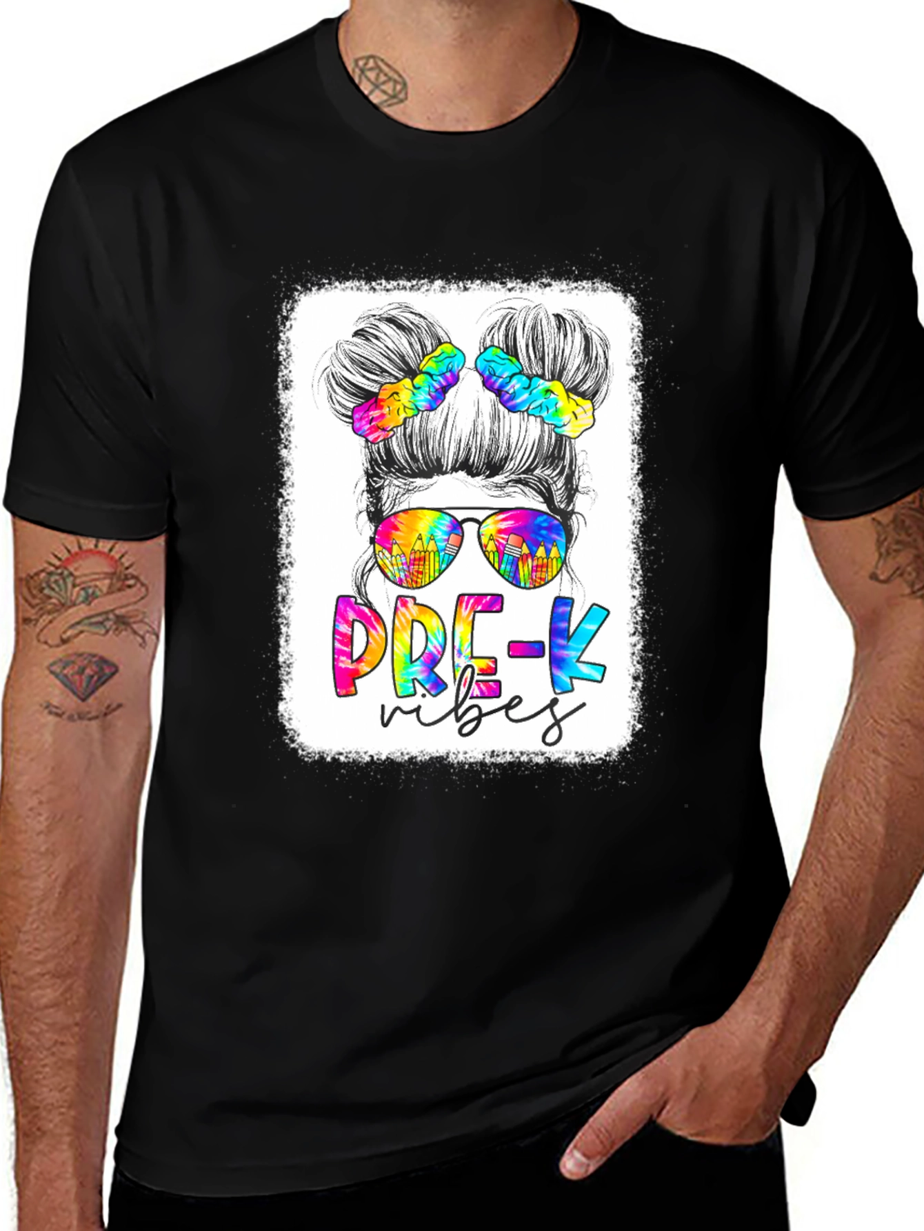 Pre-K Vibes Messy Bun T-Shirt