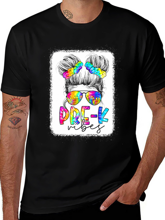 Pre-K Vibes Messy Bun T-Shirt
