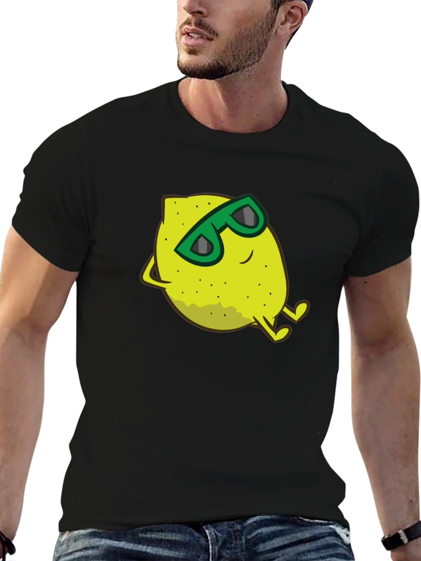 Cool Lemon Graphic T-Shirt - Black Cotton Tee