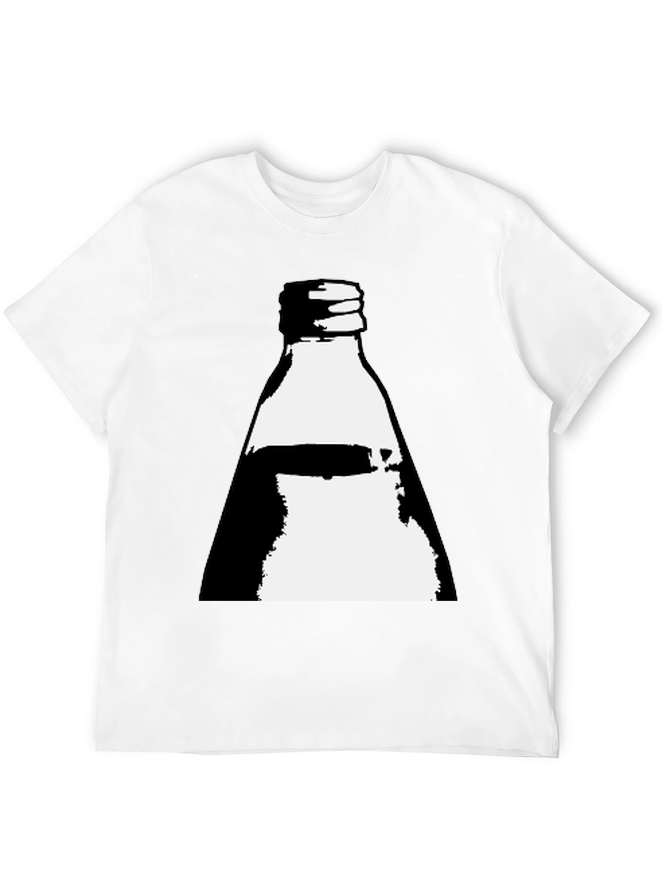 Retro Bottle Graphic Tee - Cool Black T-Shirt
