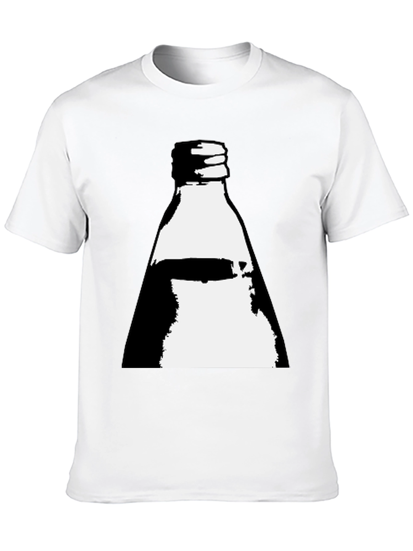 Retro Bottle Graphic Tee - Cool Black T-Shirt