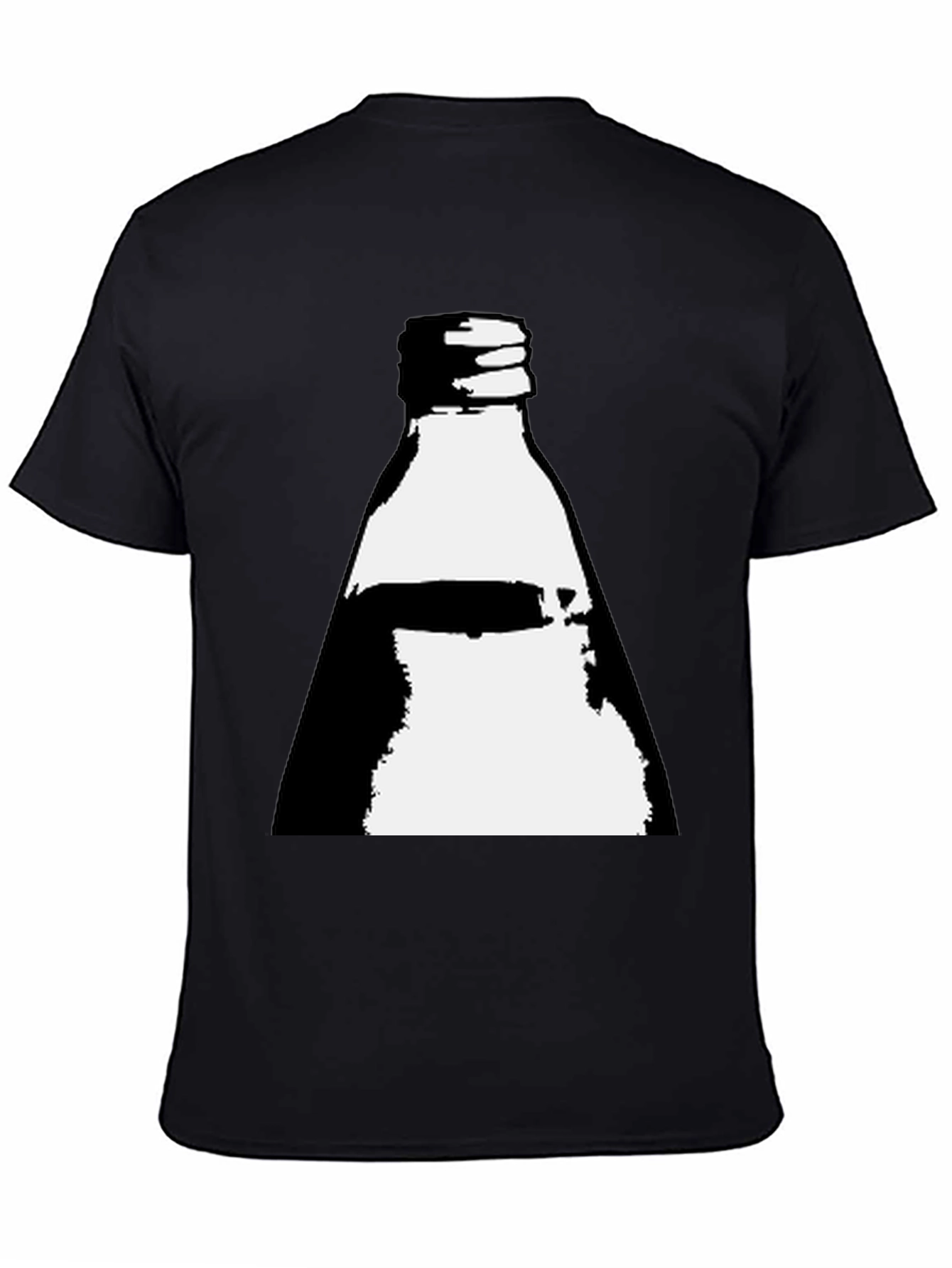 Retro Bottle Graphic Tee - Cool Black T-Shirt