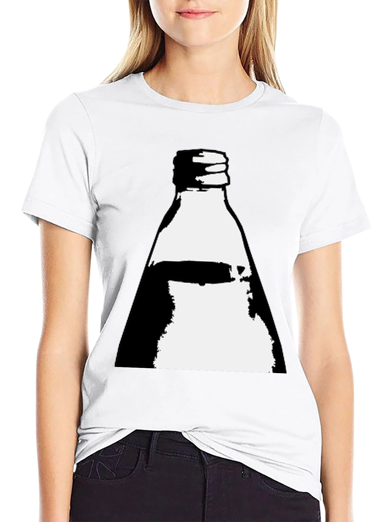 Retro Bottle Graphic Tee - Cool Black T-Shirt