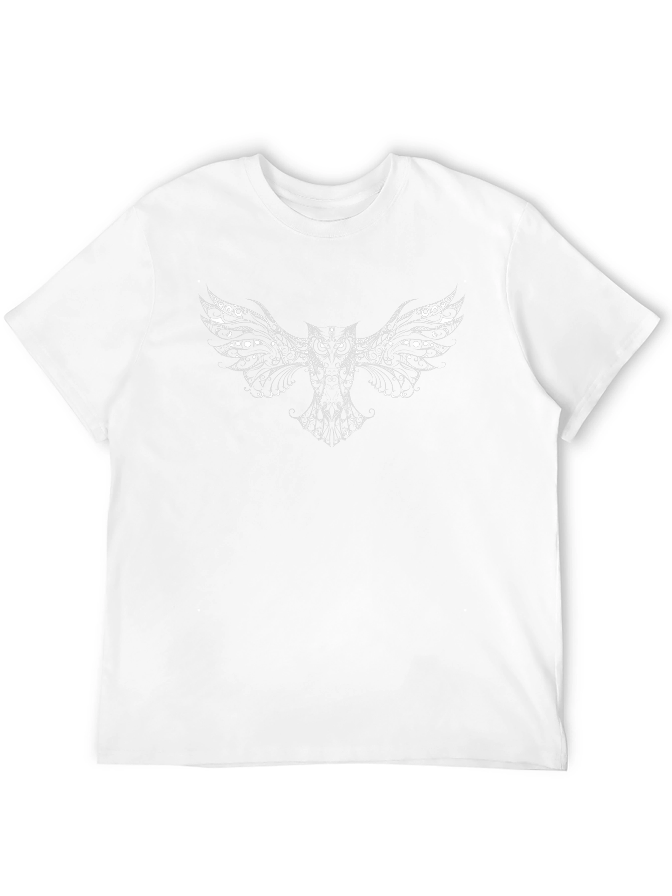 Black T-Shirt with Celestial Owl Design