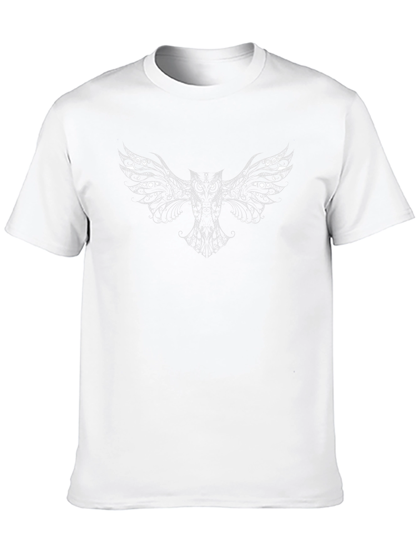 Black T-Shirt with Celestial Owl Design