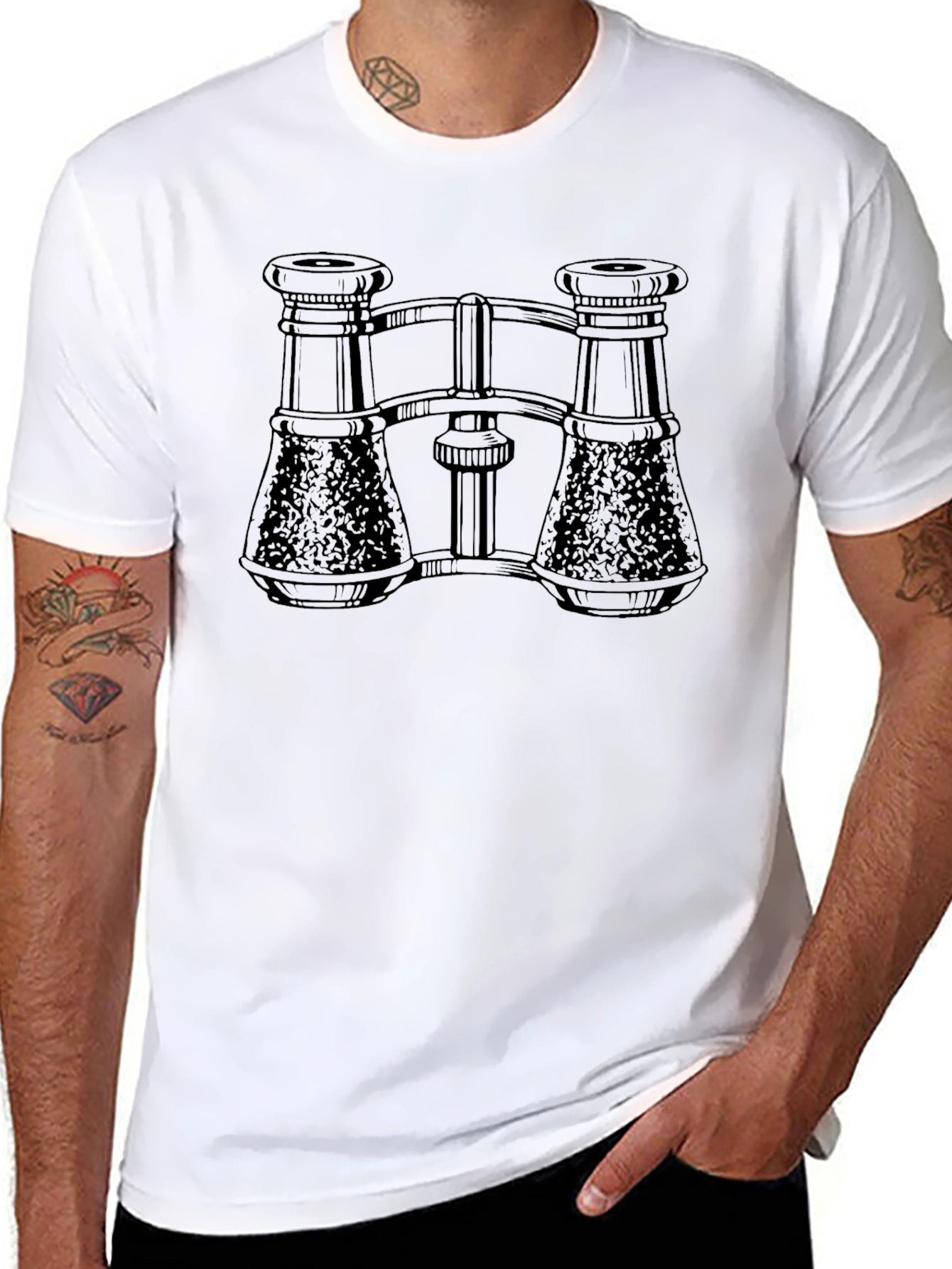 Binoculars Graphic Black T-Shirt