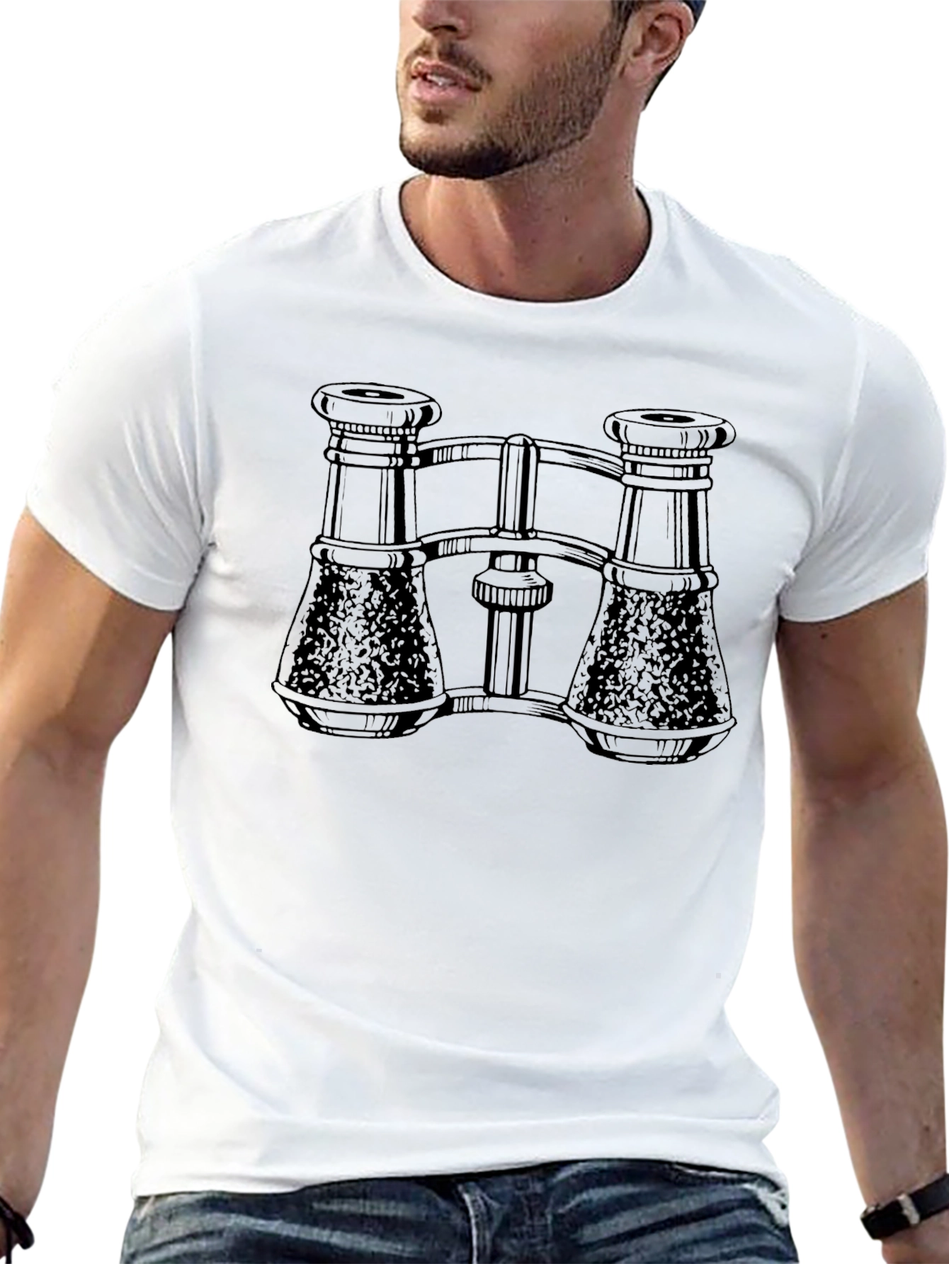 Binoculars Graphic Black T-Shirt